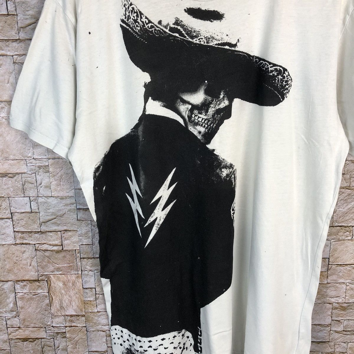 Beams Plus Bobby Doo Beans cowboy skull White Short T-Shirt #A412 Size US L / EU 52-54 / 3 - 4 Thumbnail
