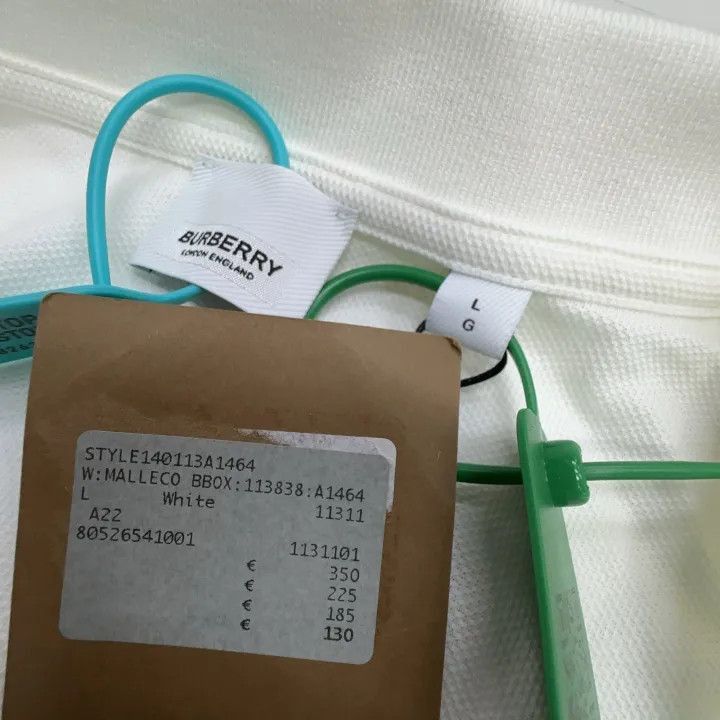 Burberry Burberry Burberry White Logo Print Short Sleeve Polo-2507 Size US L / EU 52-54 / 3 - 3 Thumbnail
