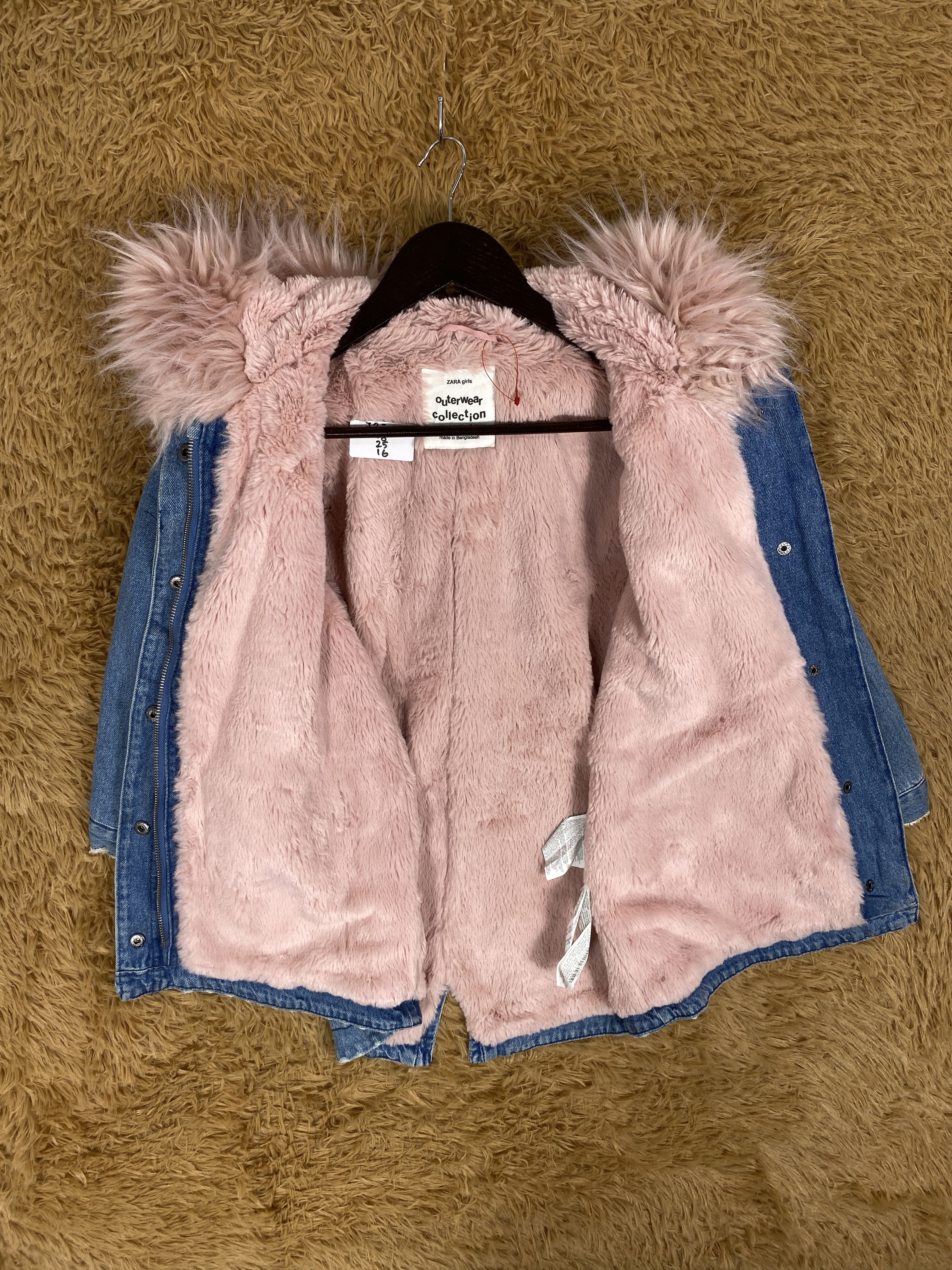 Zara Zara Girl Hoodie Fleece Lining Denim Jacket Size M / US 6-8 / IT 42-44 - 6 Thumbnail