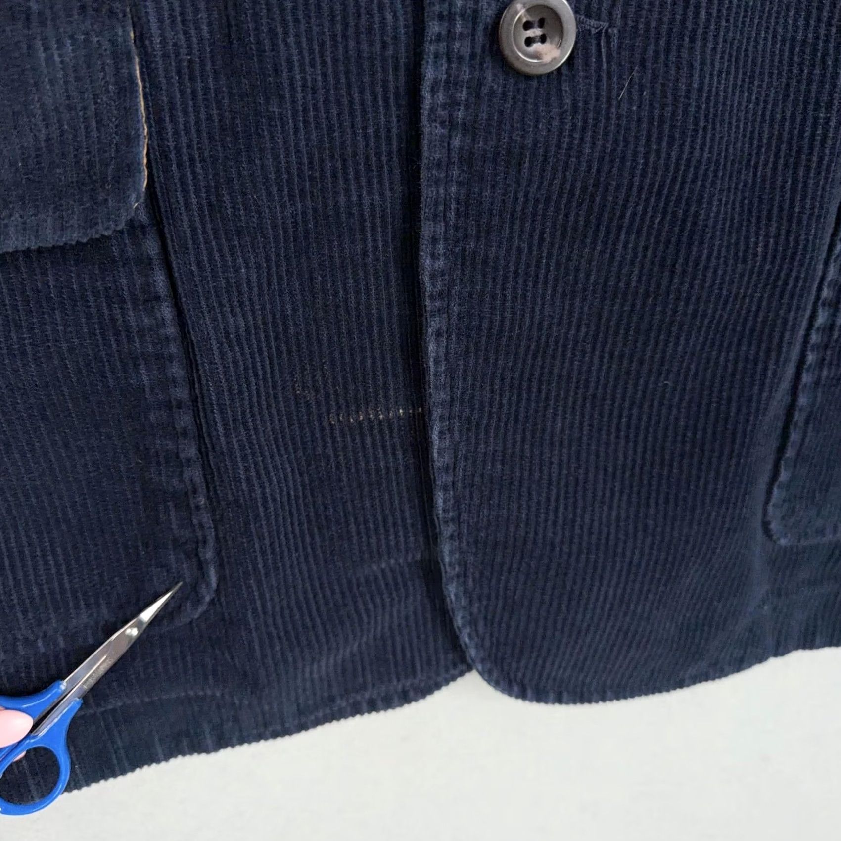 Vintage St. John's Bay Sport Coat Jacket Mens XL Blue Corduroy Blazer Notch Lapel Three-Button Front Single-Breasted Casual Business-2 Piece Size 46R - 2 Thumbnail