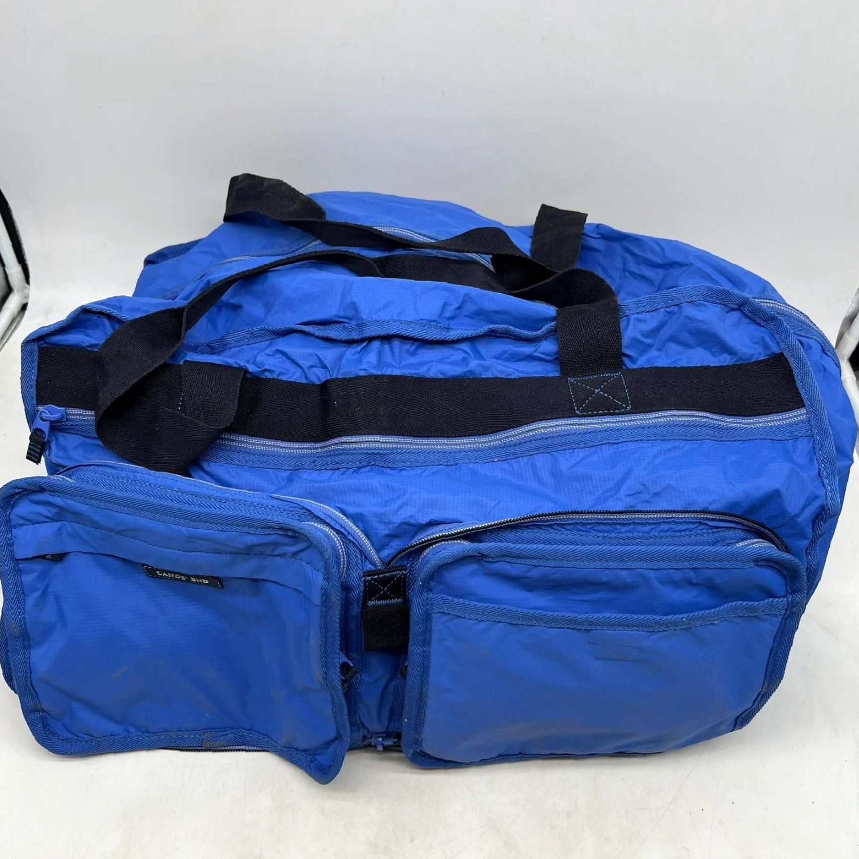 Lands' End Lands' End Blue Nylon Tote Bag - Medium - Convertible - Zipper Closure - Pockets - Unisex Adults Size ONE SIZE - 3 Thumbnail