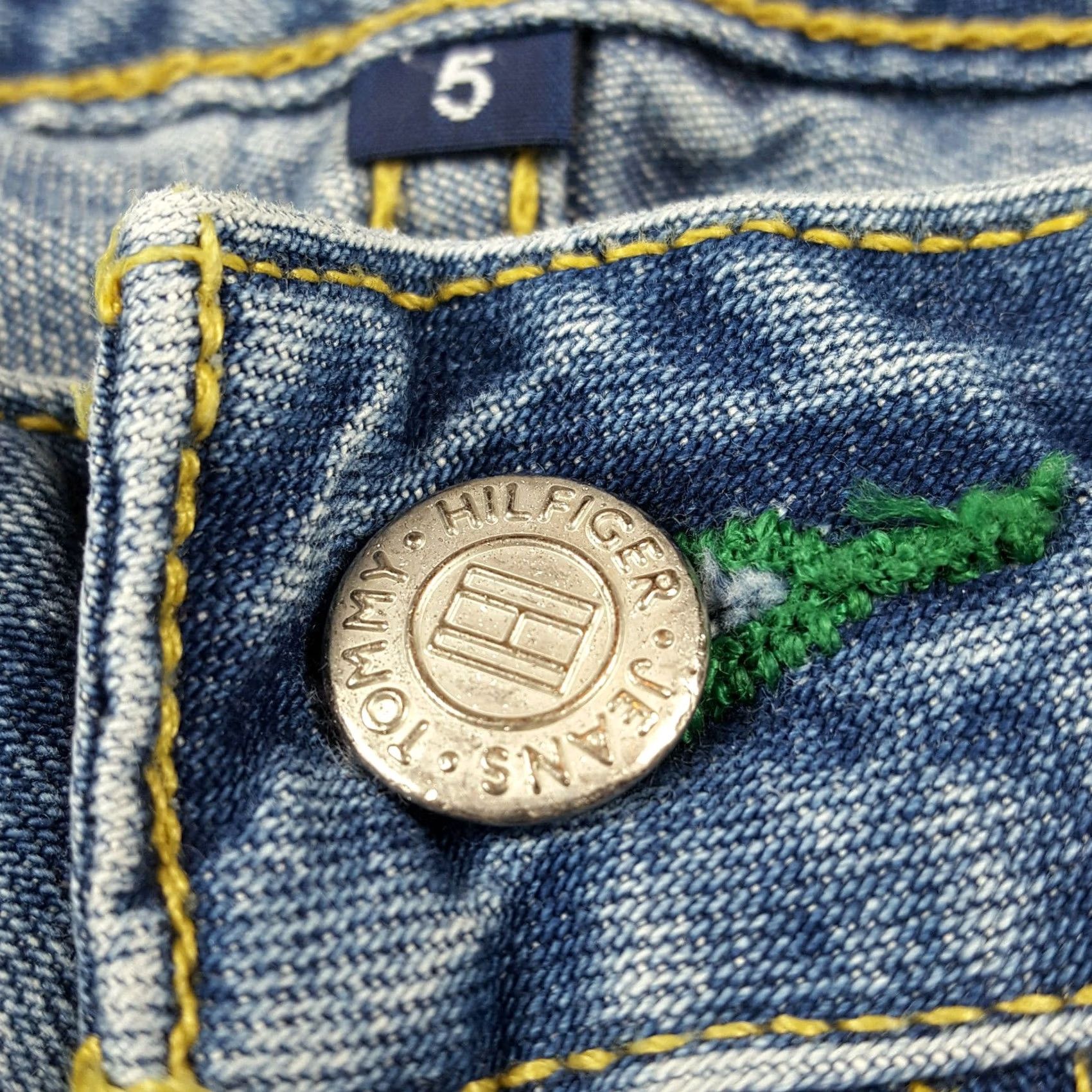 Tommy Hilfiger VINTAGE Tommy Hilfiger Jeans Hipster Flare Denim 29x30 Blue 90s Retro Womens Boys? Size 29" - 3 Thumbnail