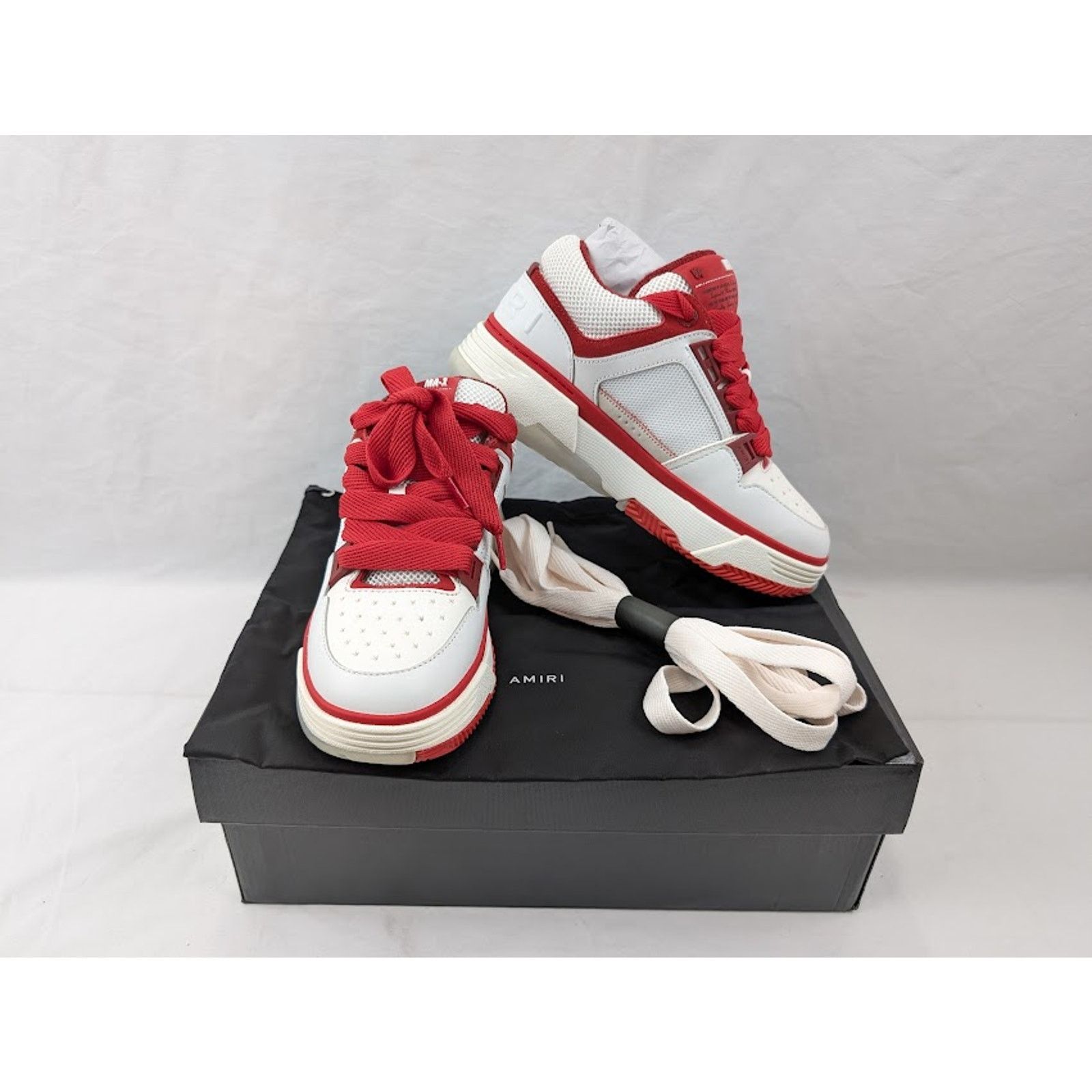 Amiri o1rshd1 Q:3 / MA-1 Low-Top Sneakers in White/ Red Size US 9 / EU 42 - 20 Thumbnail