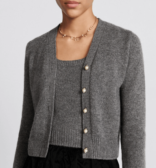 Dior o1w1db10525 354W01 Twinset Sweater in Gray Size L / US 10 / IT 46 - 10 Thumbnail