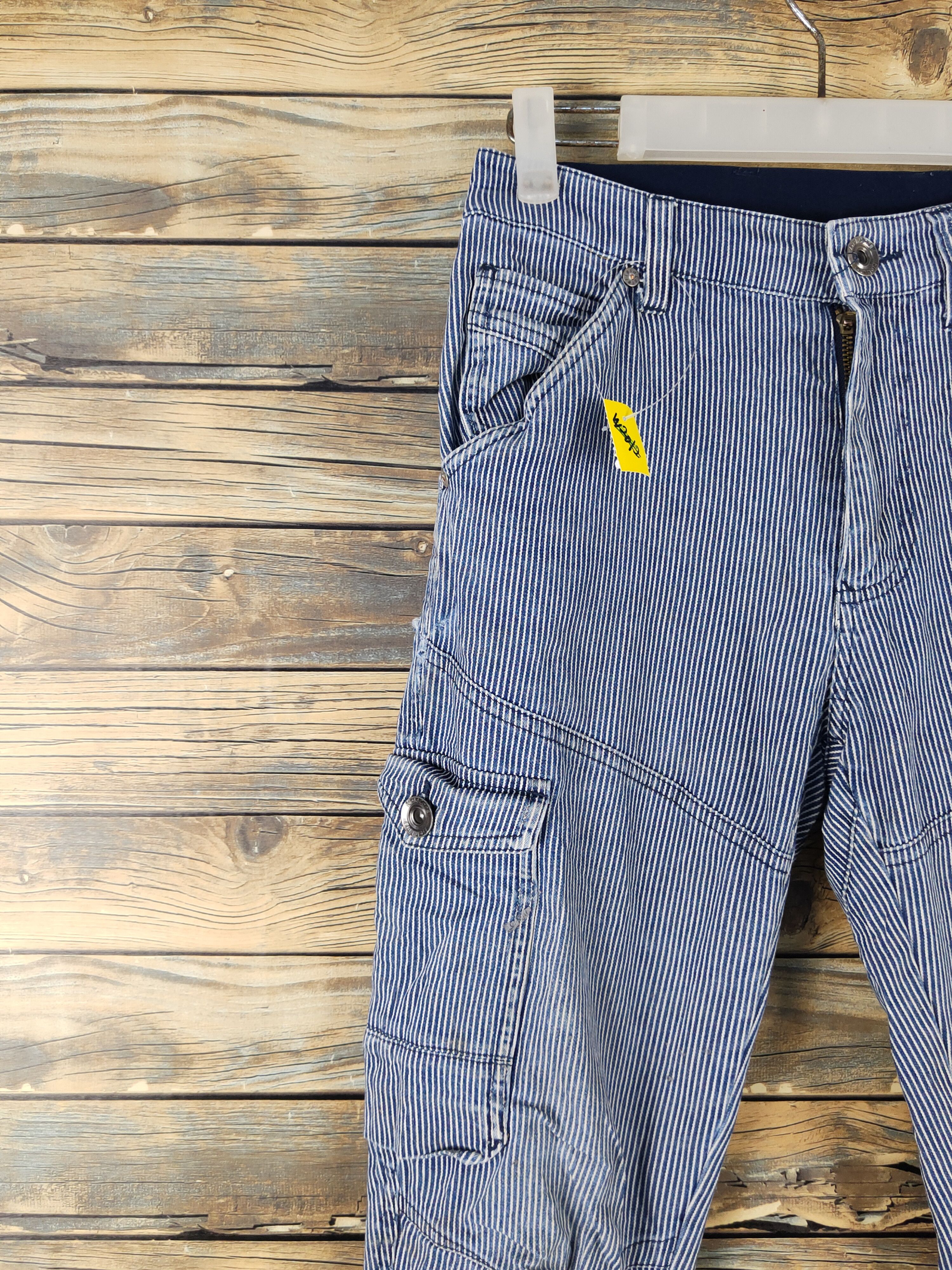 Japanese Brand FieldCore Blue White Distressed Ripped Soft Jeans #W2060 Size US 28 / EU 44 - 3 Thumbnail