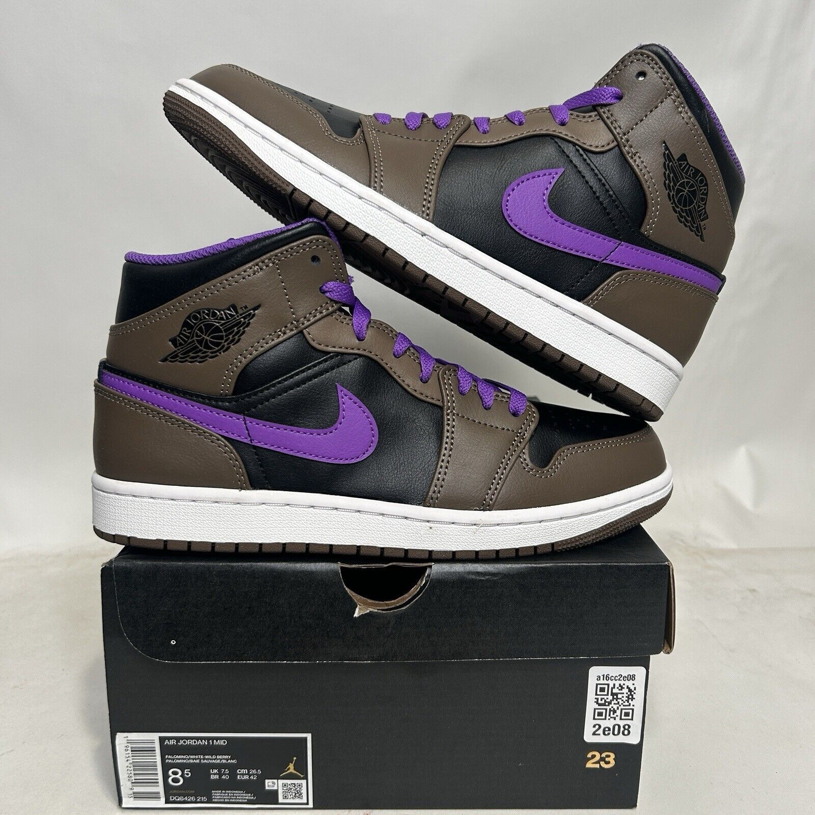 Jordan Brand Nike Air Jordan 1 Mid Retro “Palomino/Purple Mocha” 2024 Size US 8.5 / EU 41-42 - 1 Thumbnail