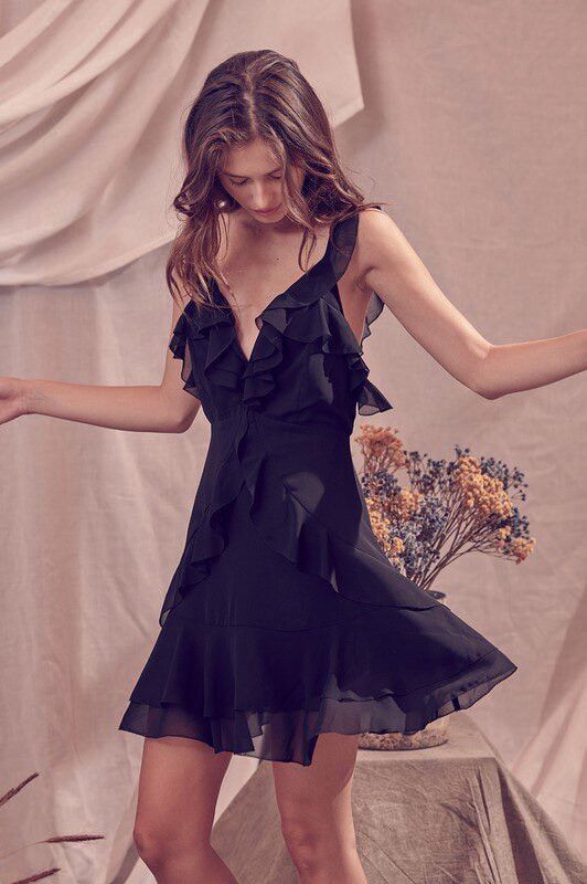 Japanese Brand Asymmetric lace ruffle maxi dress 🖤🧛🏻‍♀️ Size S / US 4 / IT 40 - 10 Thumbnail
