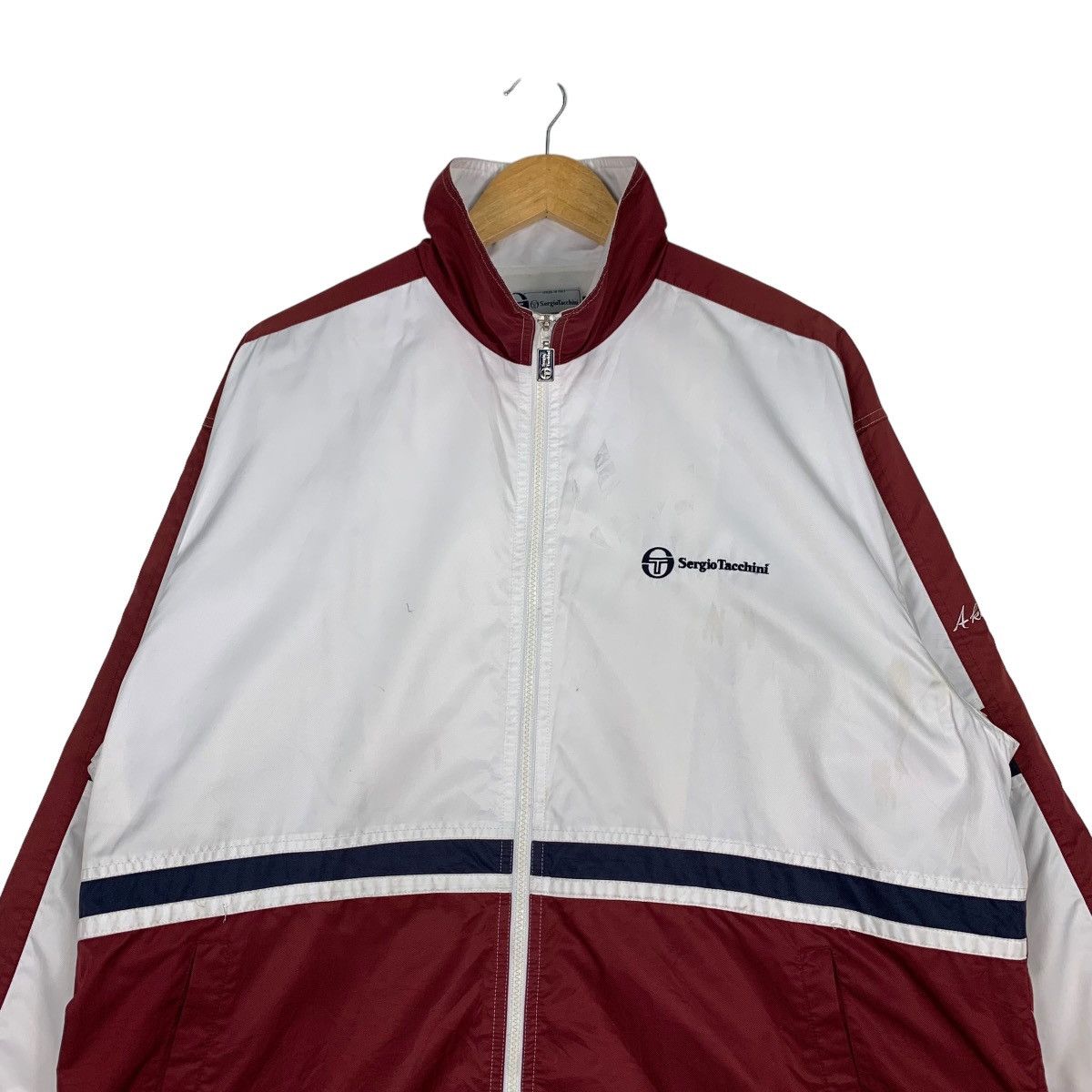 Sergio Tacchini SERGIO TACCHINI Red White Colorblock Light Jacket #1013-C45 Size US L / EU 52-54 / 3 - 2 Thumbnail