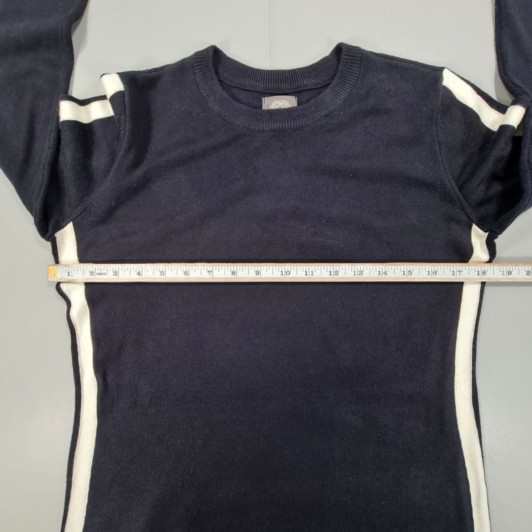 Vince Camuto Vince Camuto Womens Jumper Dress Navy Blue Small Knee Length Knit Crew Neck Long Sleeve Pullover Casual Size S / US 4 / IT 40 - 4 Thumbnail