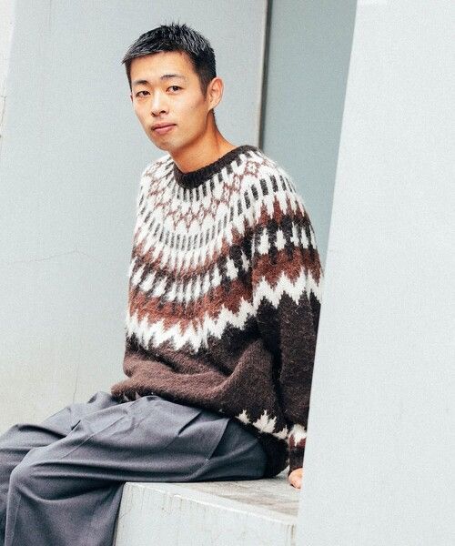 Beams Japan Men’s 🇯🇵 Beams Folk Print Alpaca Sweater Sz Large Size US L / EU 52-54 / 3 - 2 Thumbnail