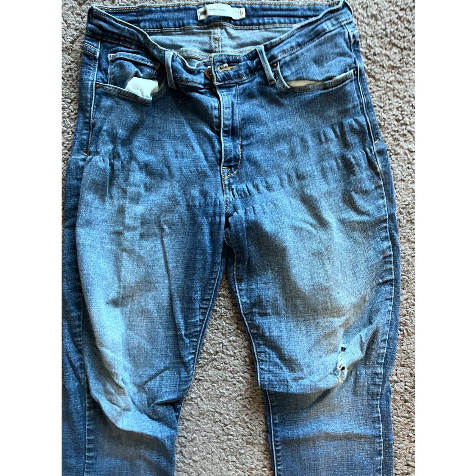 Levi's Levi's Jeans Skinny Denim 14S 32x30 Medium Wash Women Slim Mid Rise Blue 14 Women's Regular Inseam 30 Comfort Stretch Jeans Size 36" / US 14 / IT 50 - 2 Thumbnail