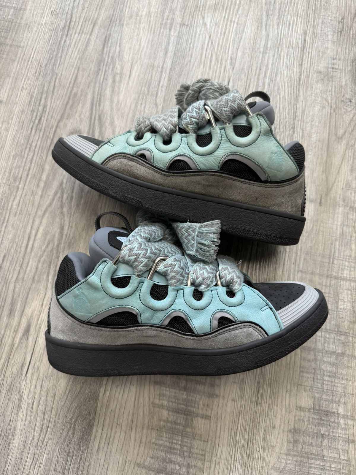 Lanvin Lanvin Curb Sneakers - Light Blue / Anthracite Size US 9 / EU 42 - 4 Thumbnail