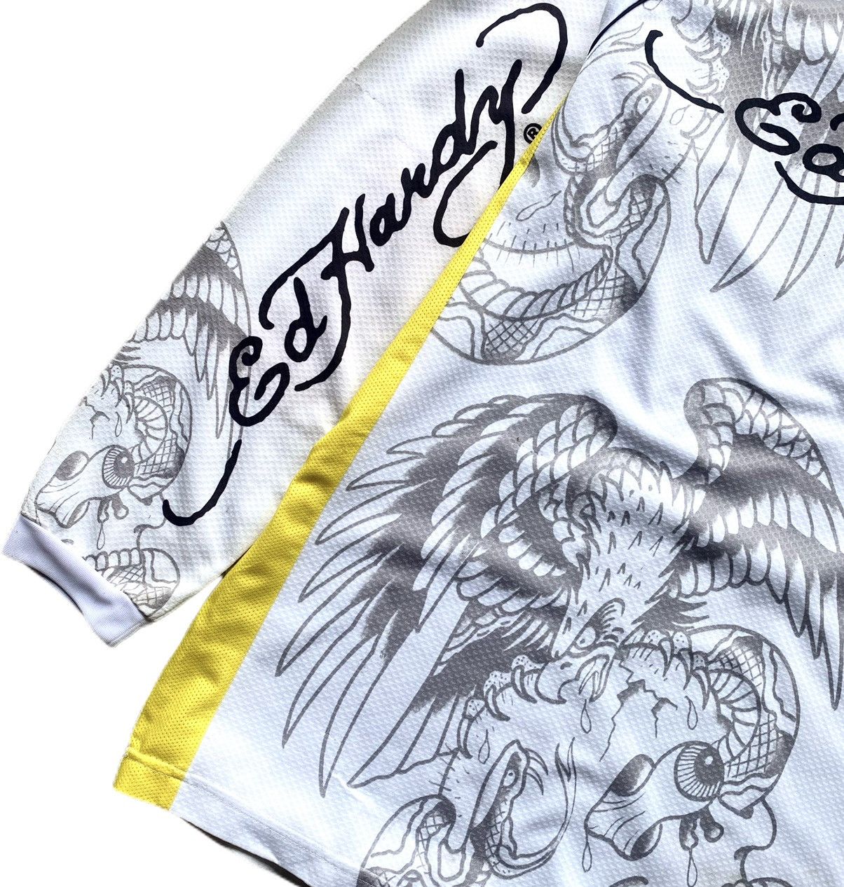 Christian Audigier × Ed Hardy × JNCO Ed Hardy Jersey Motorsports Vintage Y2k Rare Hype Racing. Size US L / EU 52-54 / 3 - 6 Thumbnail