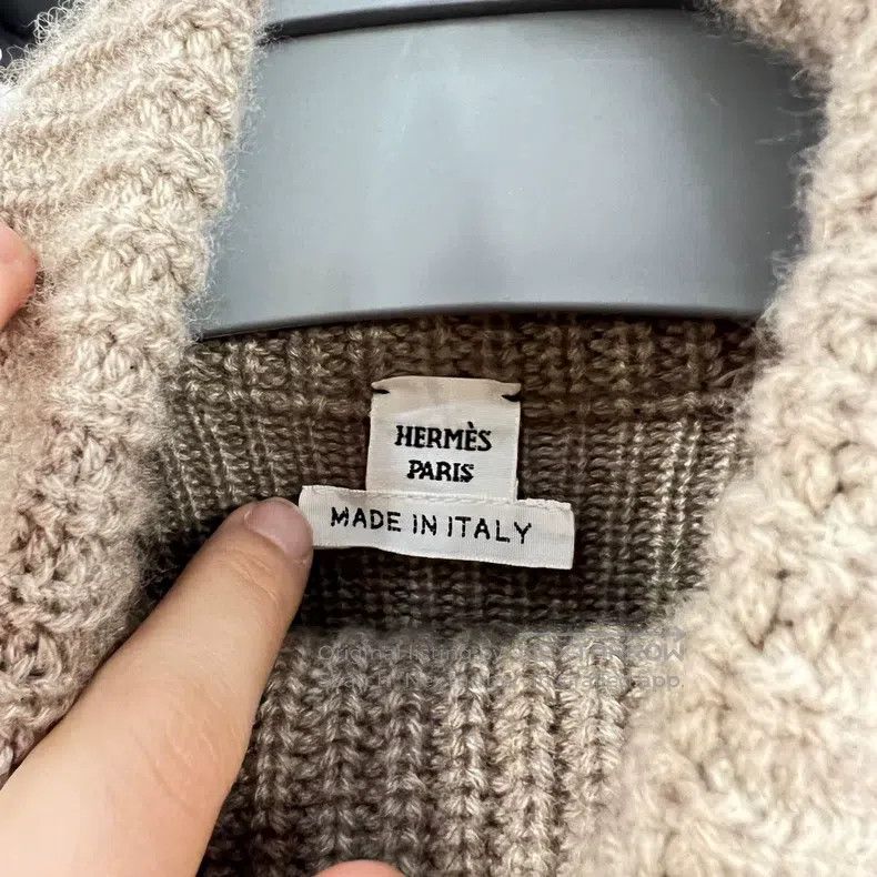 Hermes Hermes Caramel brown high-neck poncho faux two-piece sweat Size XXS / US 00 / IT 34 - 3 Thumbnail