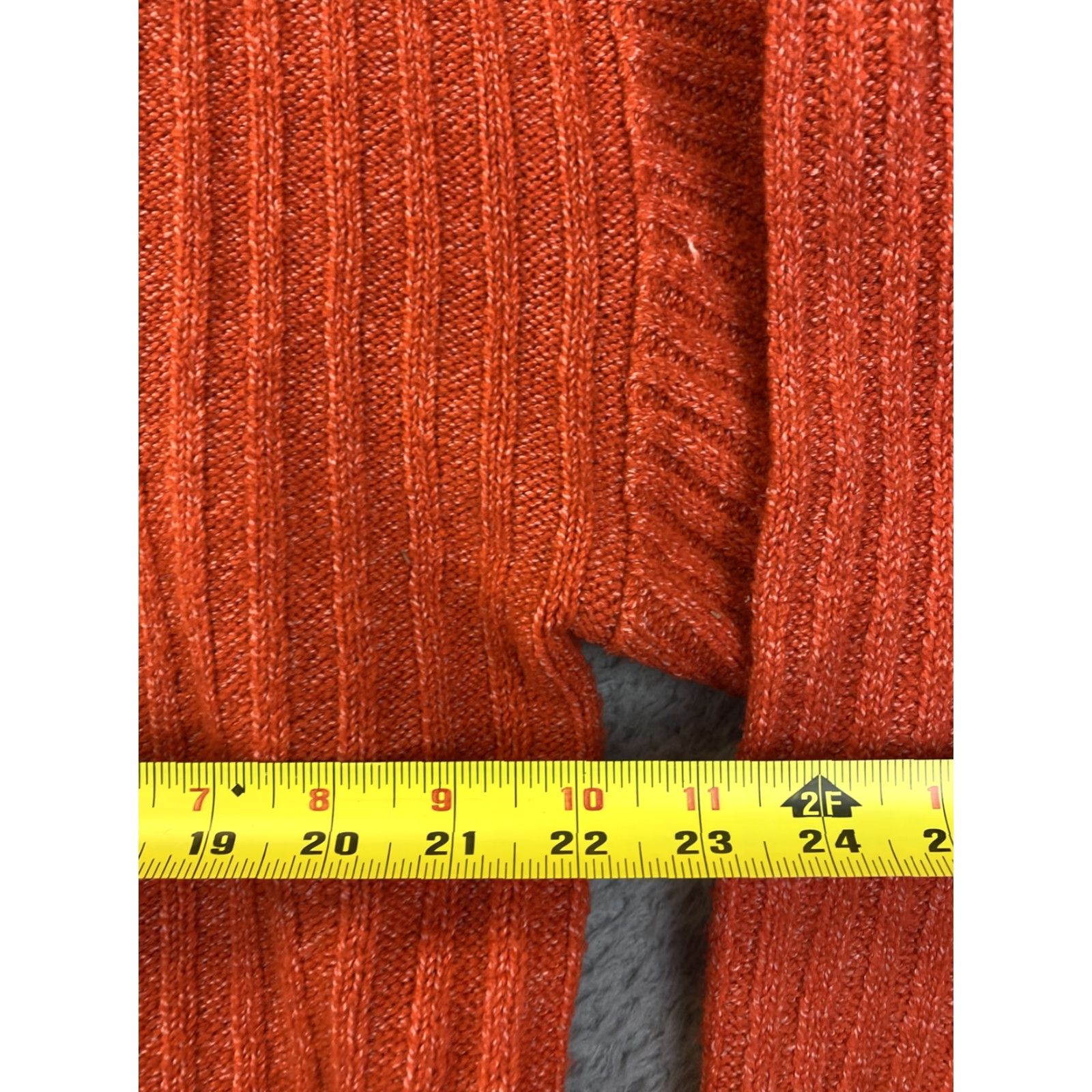 Vintage St. John's Bay Women’s Sweater XL Pullover Orange Cable Knit Mock Neck / 76-32 Size XL / US 12-14 / IT 48-50 - 4 Thumbnail