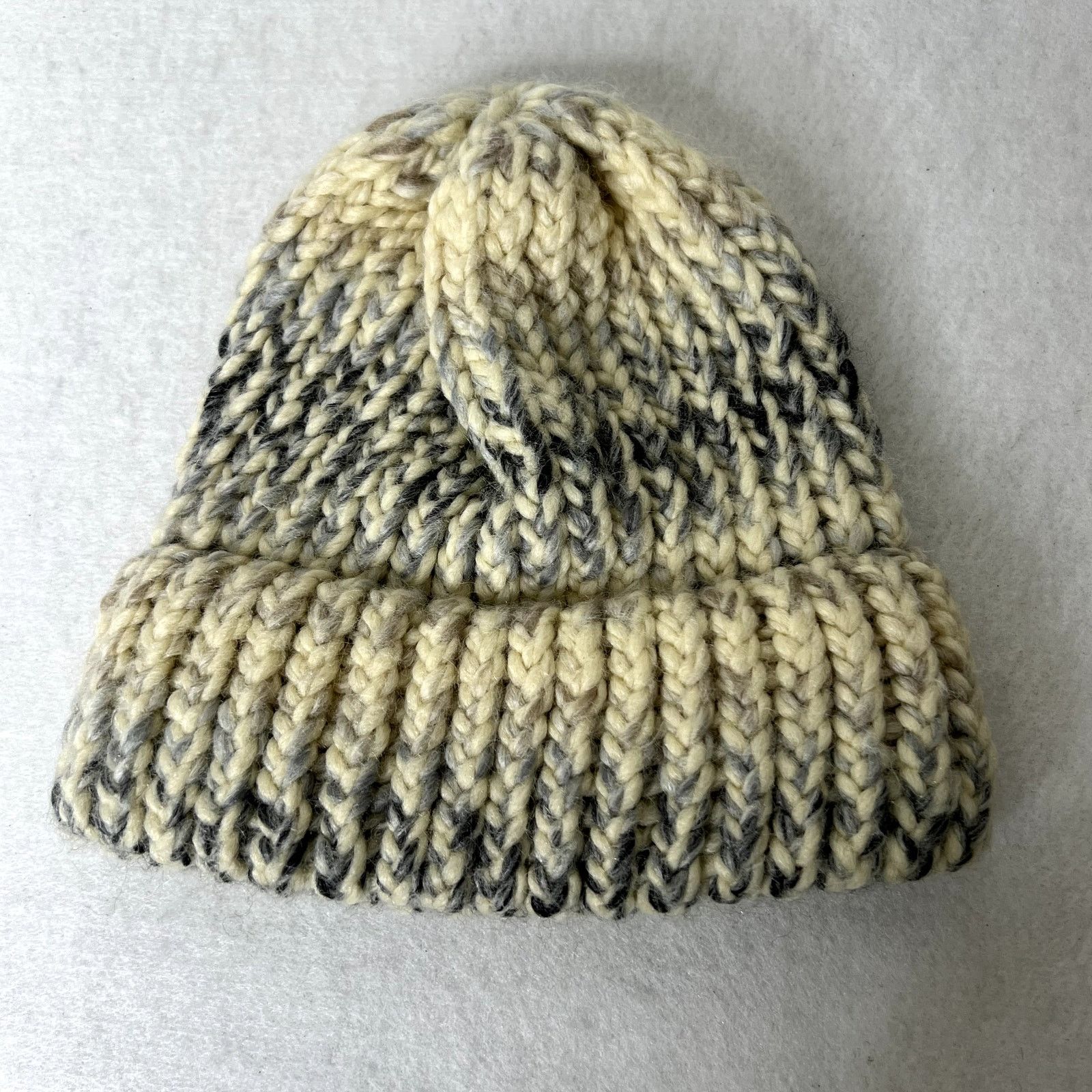 Handmade Handmade Crochet Cream Knit Winter Beanie Hat Size ONE SIZE - 3 Thumbnail