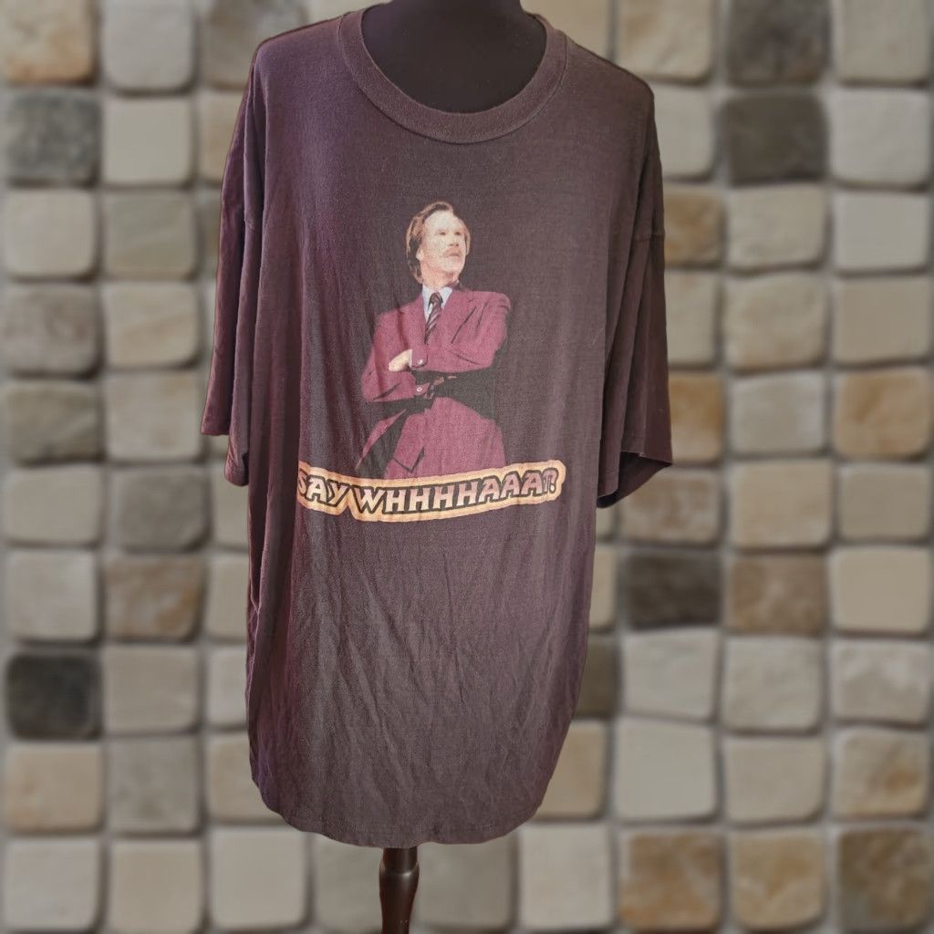 Vintage Anchorman 2 The Legend Continues Ron Burgundy T-Shirt Men 4XL Red Crew Neck Short Sleeve Graphic Print Fat 4XL Mens Shirt Size US XXL / EU 58 / 5 - 1 Thumbnail