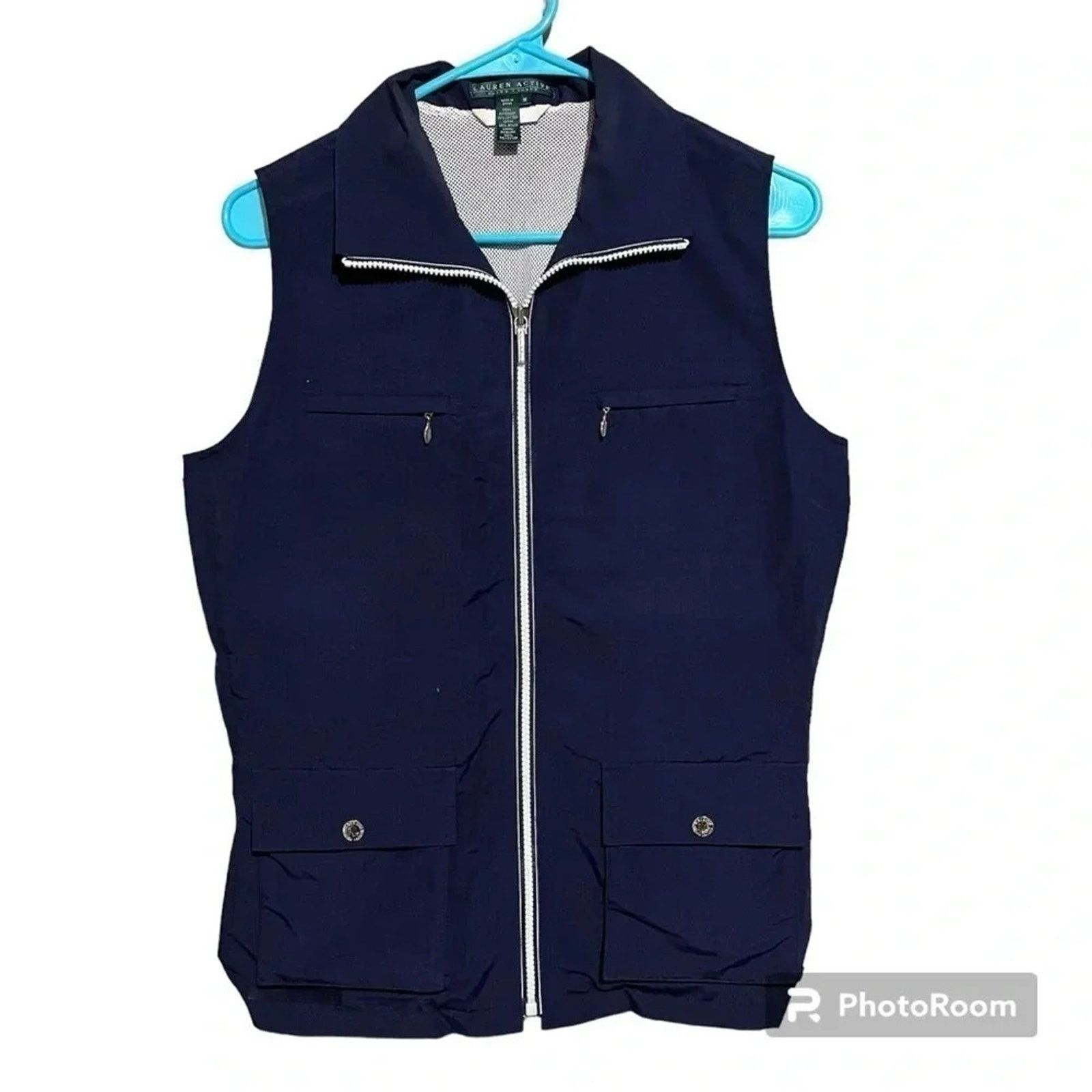 Lauren Ralph Lauren Ralph Lauren Active Womens Medium Blue Zip Up Vest Pockets Size M / US 6-8 / IT 42-44 - 1 Thumbnail