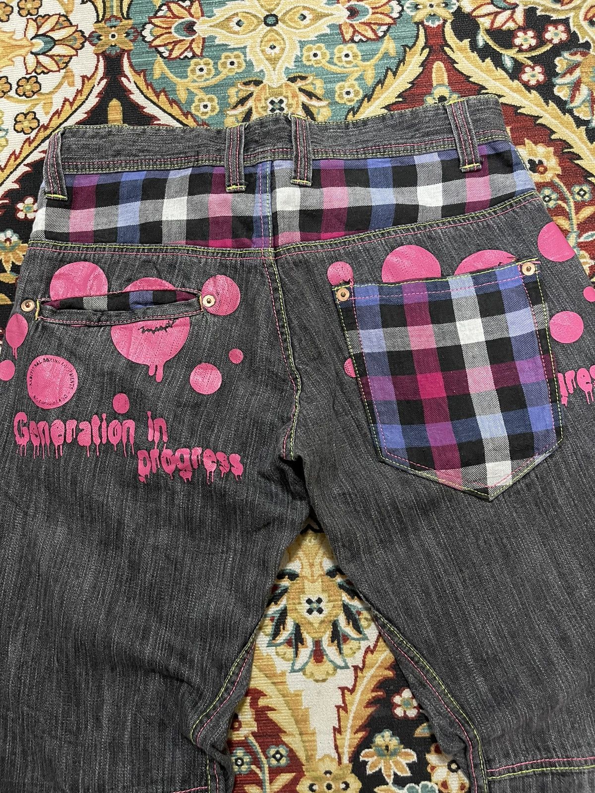 Vintage Japanese Adjustable Curved Leg Distress Denim Vintage Jeans Size US 30 / EU 46 - 4 Thumbnail