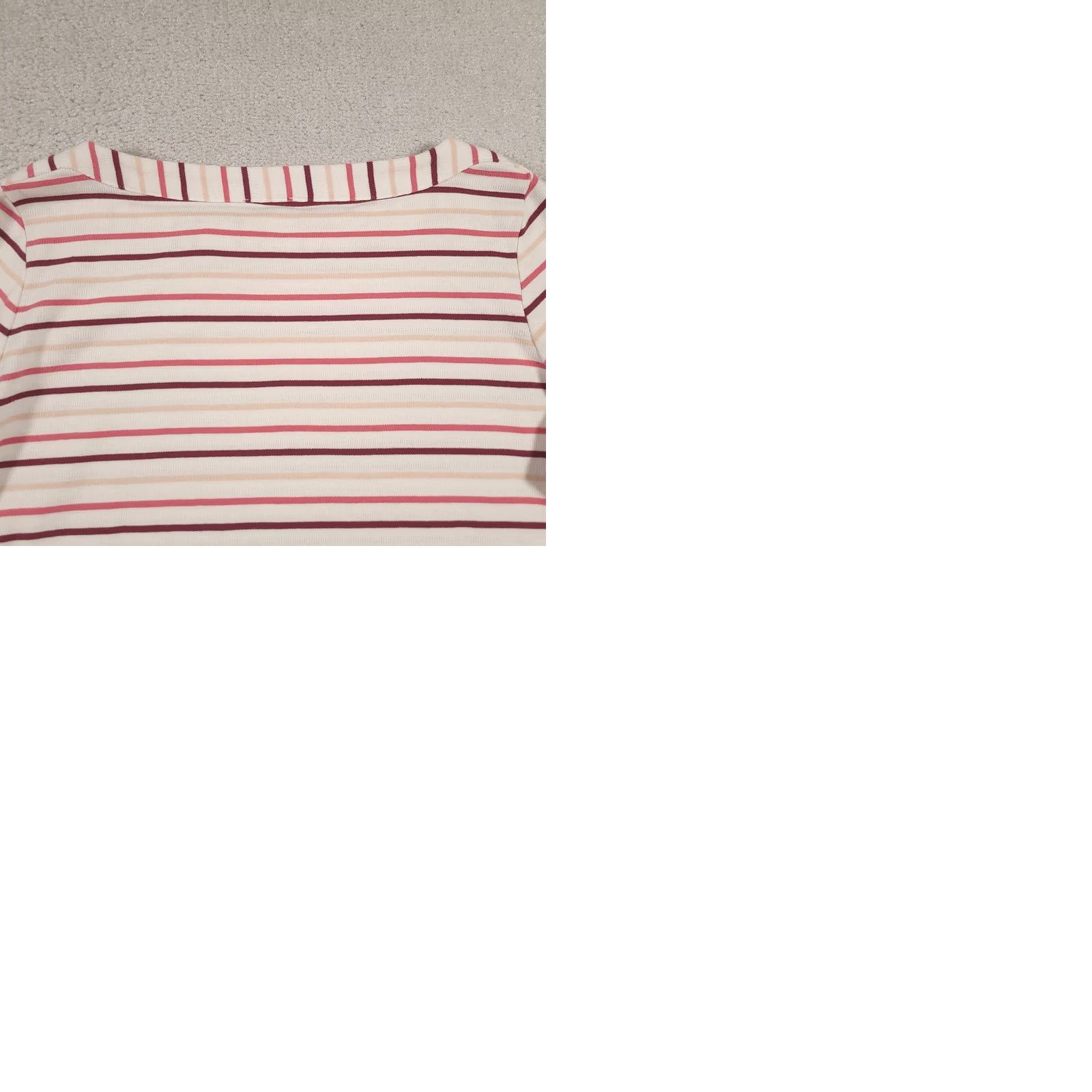 Talbots Talbots Plus Shirt Womens 14W White Pink Red Striped Boatneck Long Sleeve Size XL / US 12-14 / IT 48-50 - 9 Thumbnail