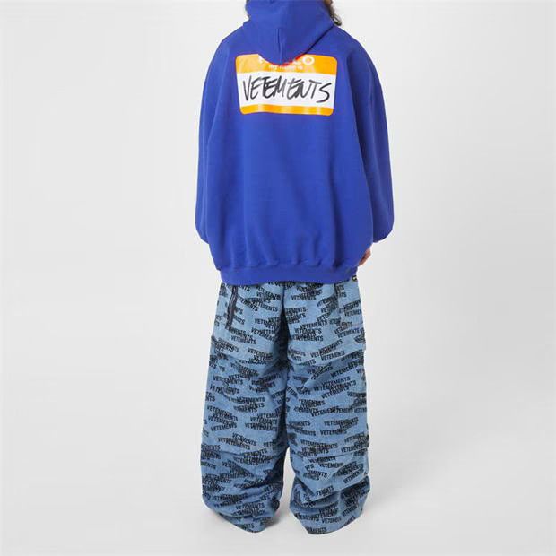 Vetements o1g2r1mq0824 Vete Name Hoodies in Blue Size US L / EU 52-54 / 3 - 5 Thumbnail