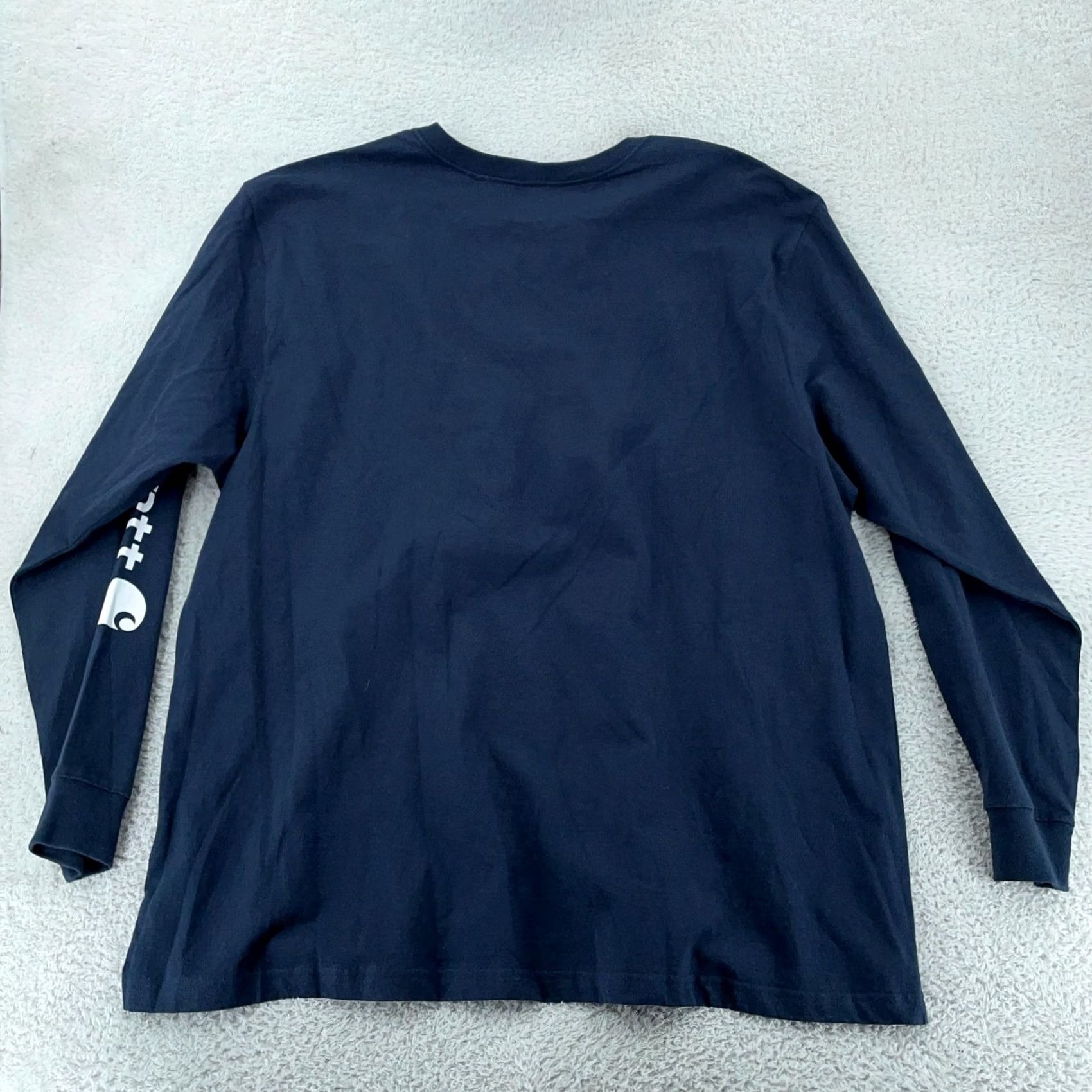 Carhartt Carhartt Shirt Mens 2XL Navy Loose Fit Heavyweight Long Sleeve Crew Neck K231 NVY Size US XXL / EU 58 / 5 - 3 Thumbnail
