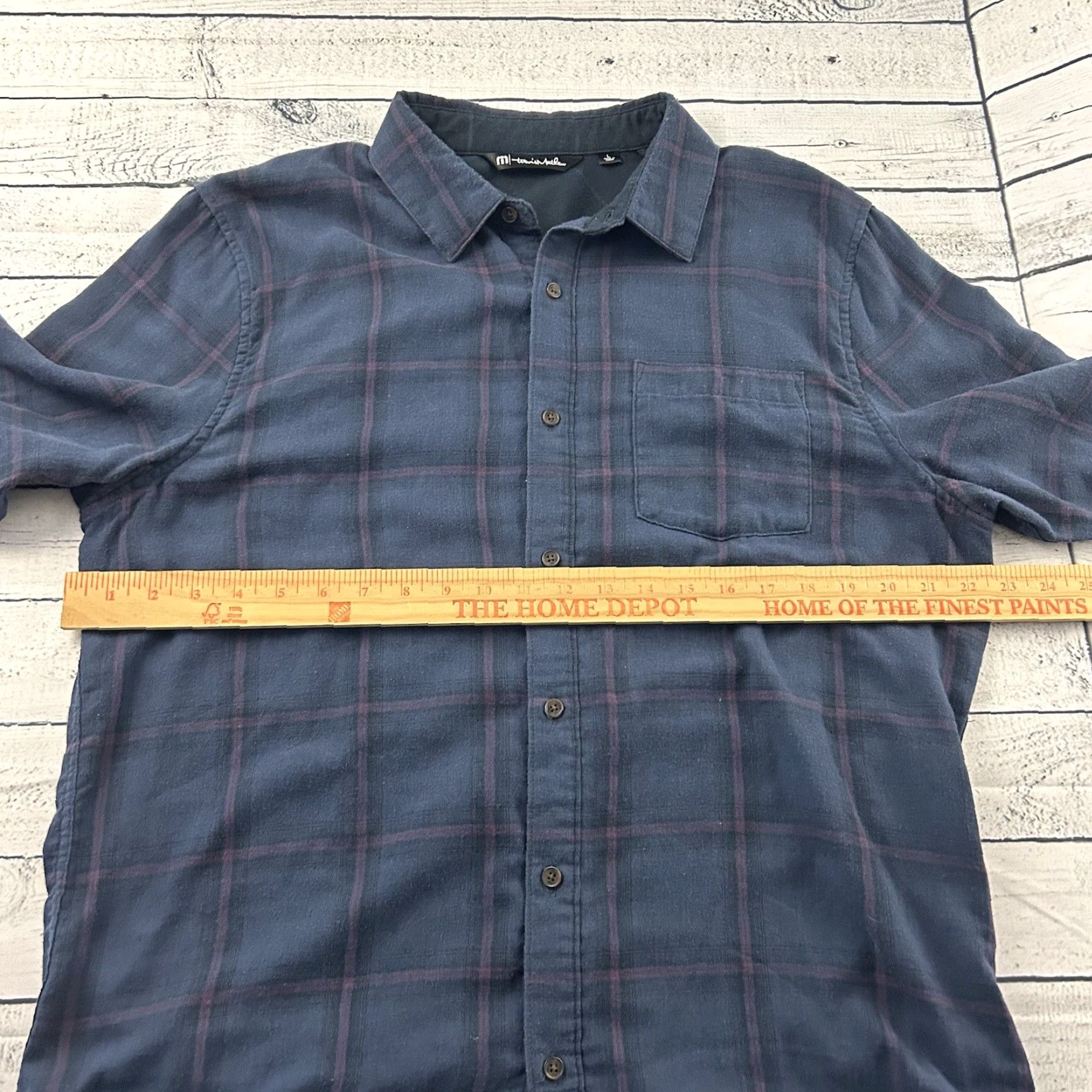 TravisMathew Travis Mathew Plaid Long Sleeve Button-Up Shirt Men's L Blue Flannel Size US L / EU 52-54 / 3 - 5 Thumbnail