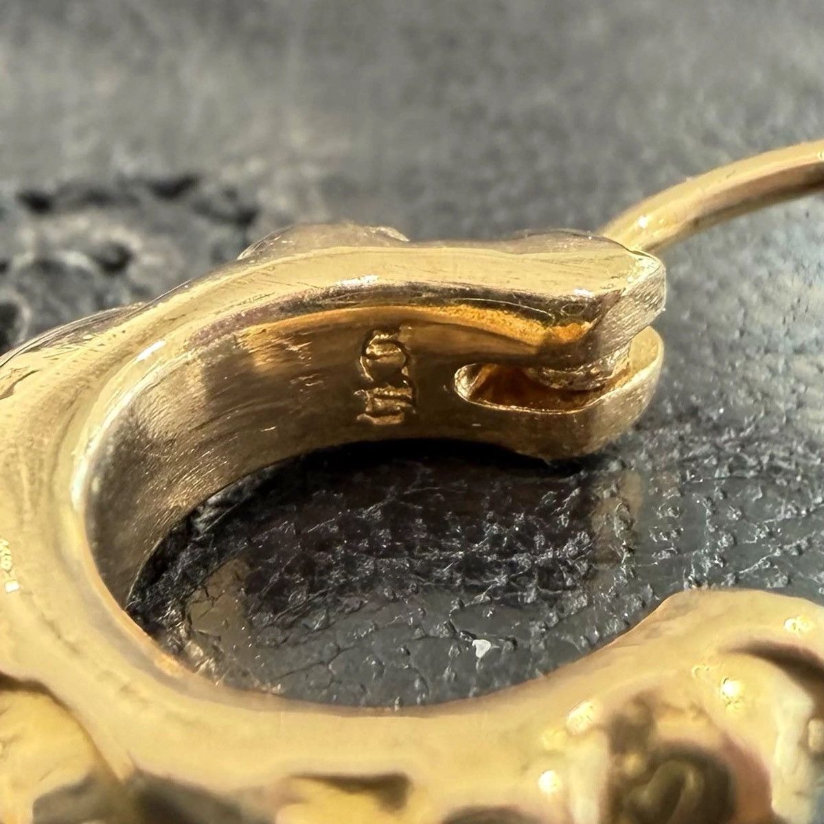 Chrome Hearts Chrome Hearts 22K Gold Tiny Scroll Hoop Earring Size ONE SIZE - 7 Thumbnail