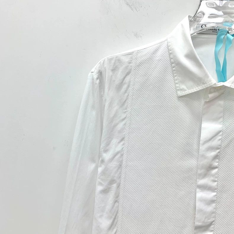 Dior Dior White bee embroidered cotton lapel long-sleeved shirt Size XS / US 0-2 / IT 36-38 - 3 Thumbnail