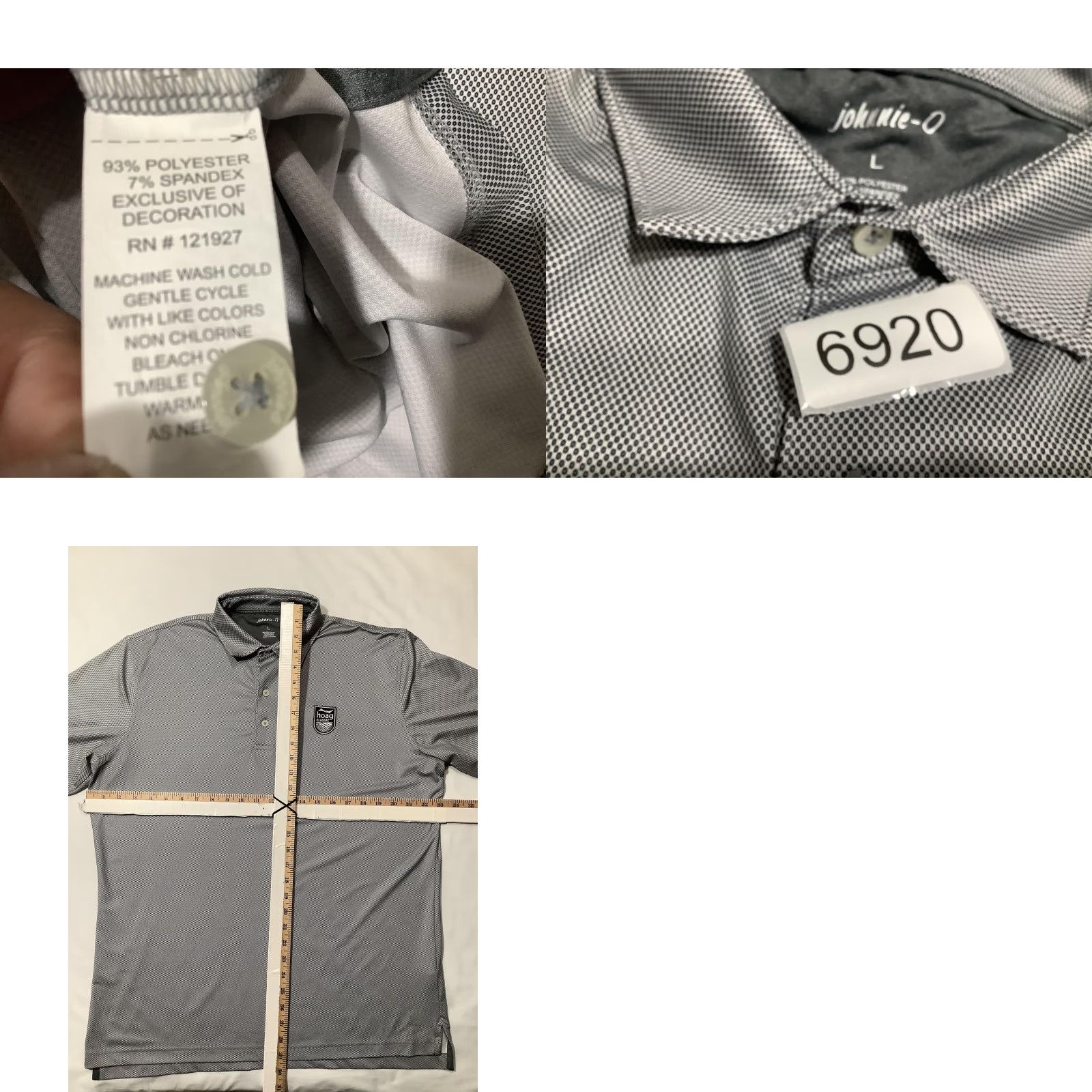 johnnie-O Johnnie-O Polo Shirt Mens L Gray Hoag Classic Golf Performance Stretch Polo Shirt Mens L Gray Polka Dot Conference Embroidered Logo Size US L / EU 52-54 / 3 - 8 Thumbnail