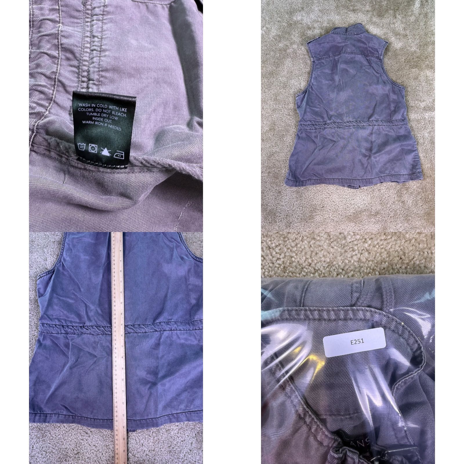 Vintage Max Jeans Womens Vest S Grey Army Zipper Pockets Sleeveless Casual Size 28" / US 6 / IT 42 - 8 Thumbnail