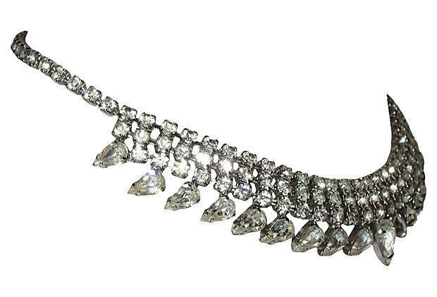 Designer Weiss Rhinestone Bib Necklace Size ONE SIZE - 2 Thumbnail