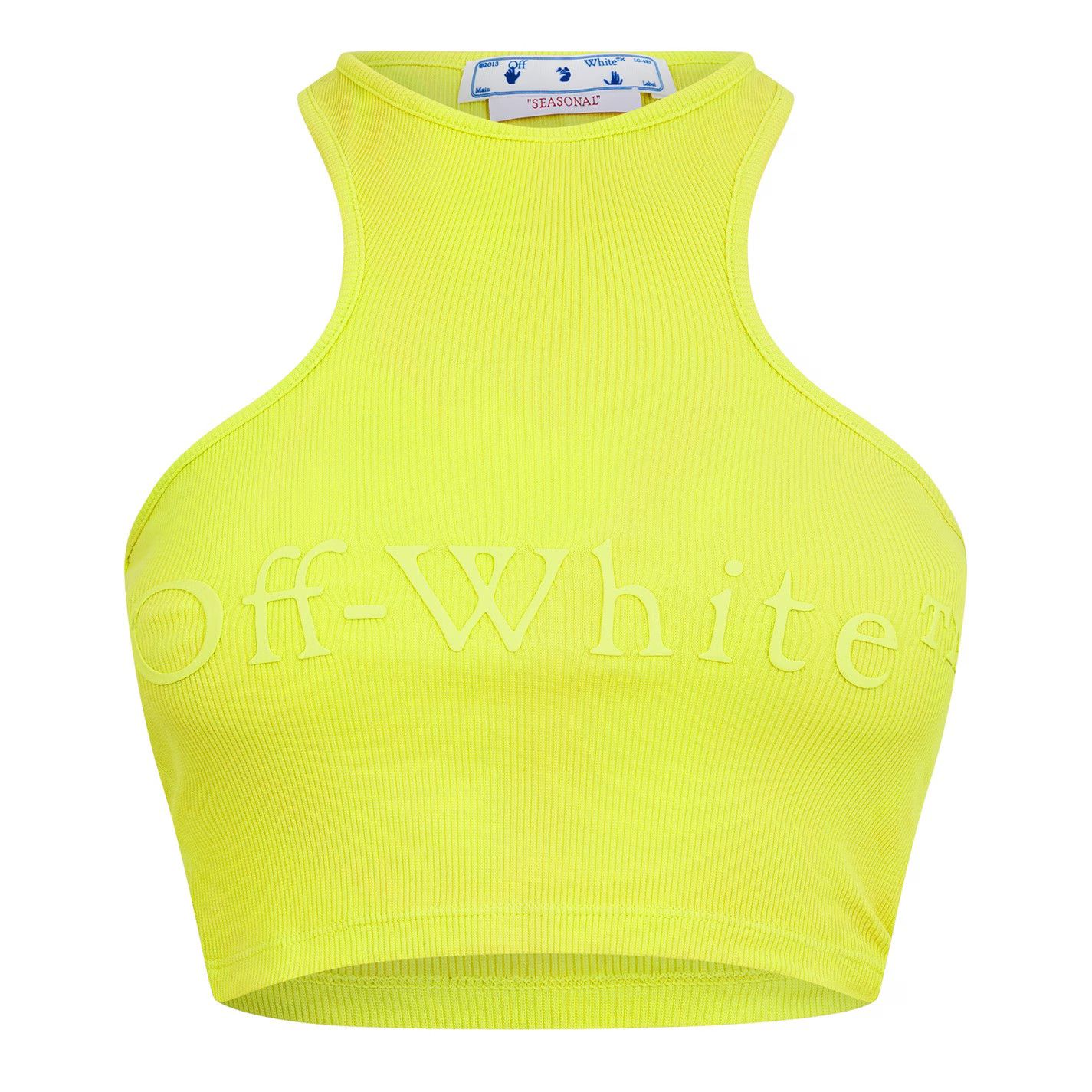Off-White o1g2r1mq1224 Crop Top in Fluo Yellow Size L / US 10 / IT 46 - 1 Thumbnail