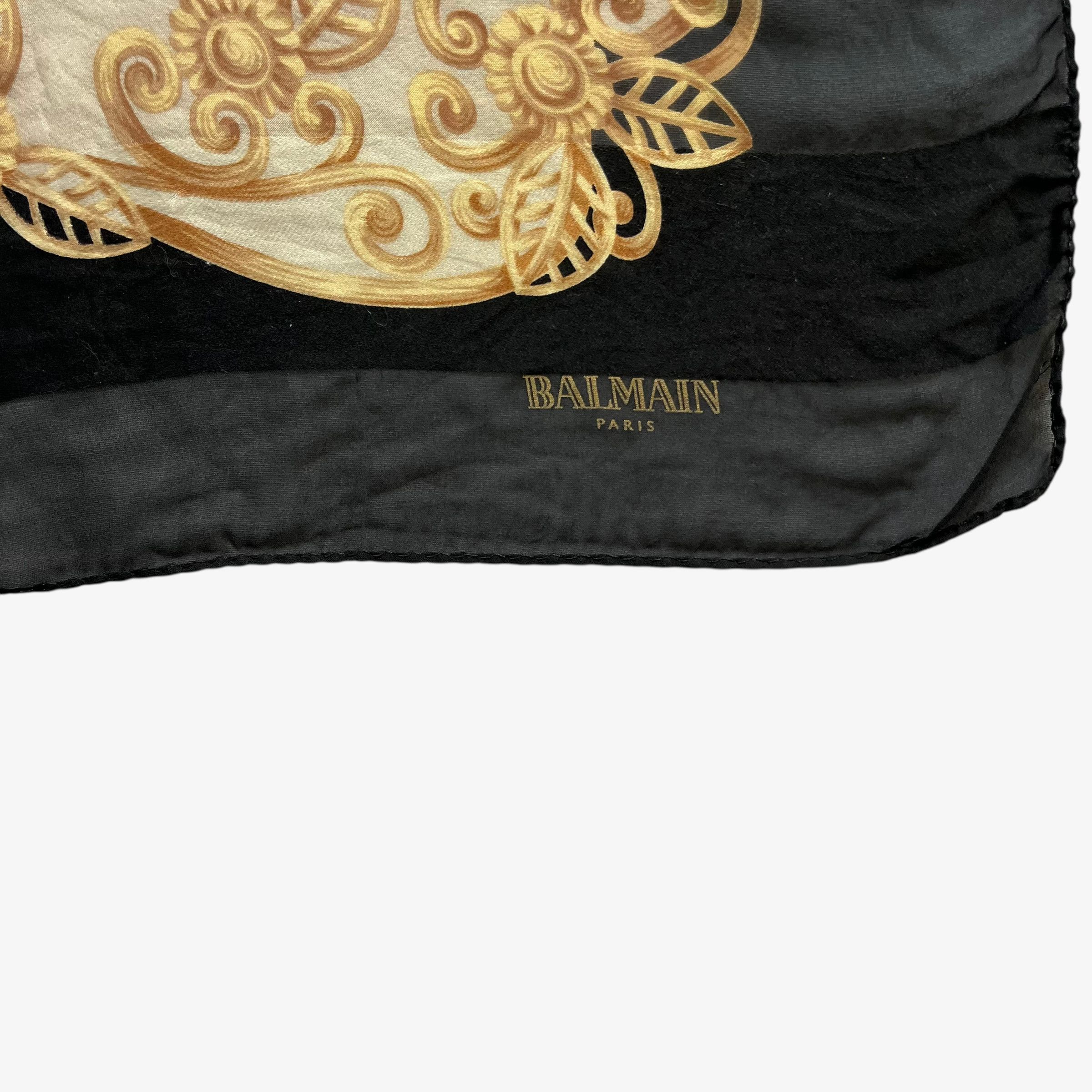 Balmain Vintage 90s Pierre Balmain Floral Print Striped Silk Scarf Size ONE SIZE - 3 Thumbnail