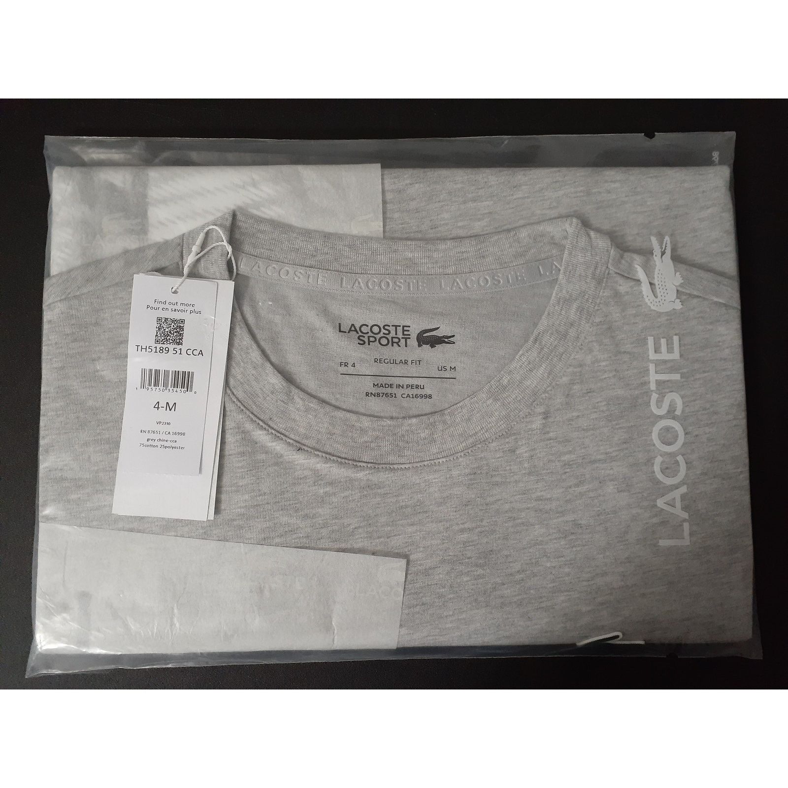 Lacoste Lacoste Men's Roland Garros Edition Chunky Jersey T-Shirt M Size US M / EU 48-50 / 2 - 2 Thumbnail
