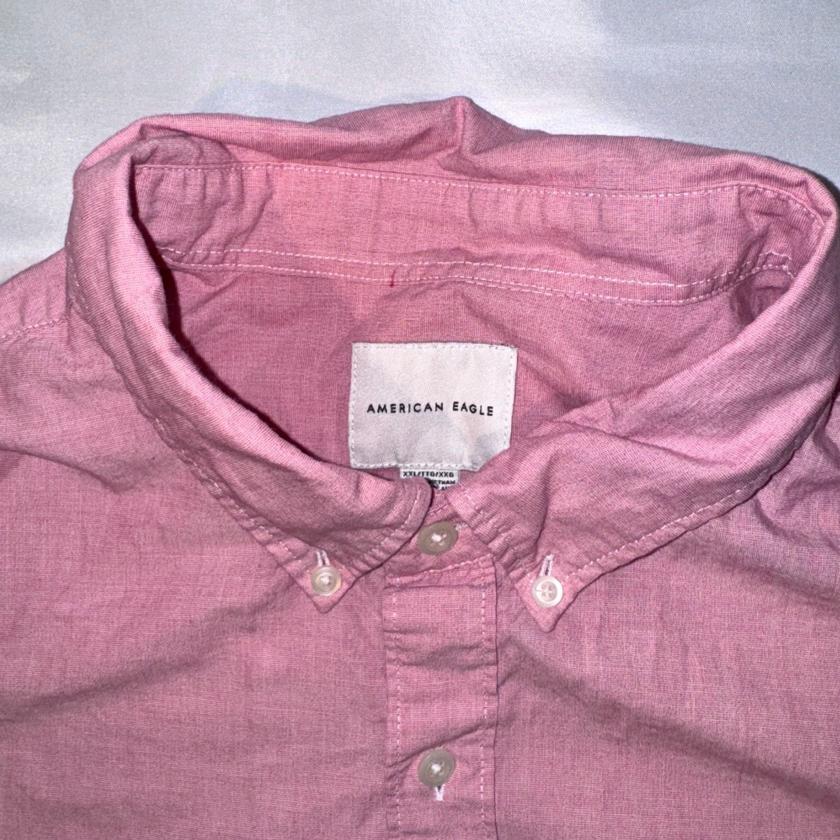 American Eagle Outfitters American Eagle Outfitters Pink Button-Up Shirt 2XL Long Sleeve Front Pocket Button-Down Collar Mens Casual Business Party/Cocktail Shirt Size US XXL / EU 58 / 5 - 3 Thumbnail