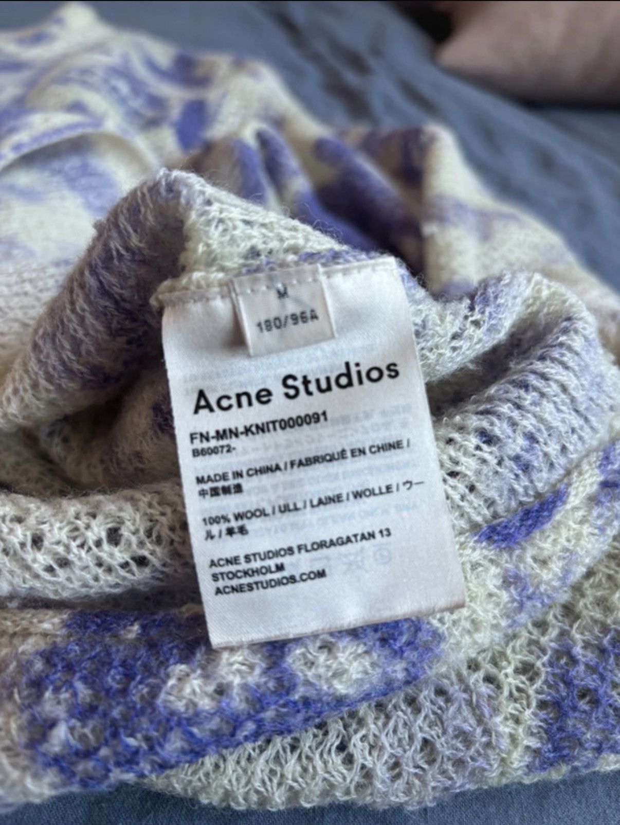 Acne Studios Acne Studios fw19 rave poster scribble purple sweater Size US M / EU 48-50 / 2 - 5 Thumbnail