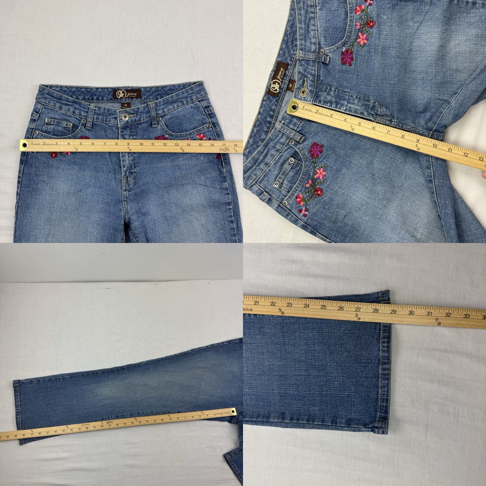 Vintage VINTAGE Rafaella Jeans Bootcut Womens 6P Hipster Flower 90s Y2K Nature Floral Blue Size 28" / US 6 / IT 42 - 8 Thumbnail