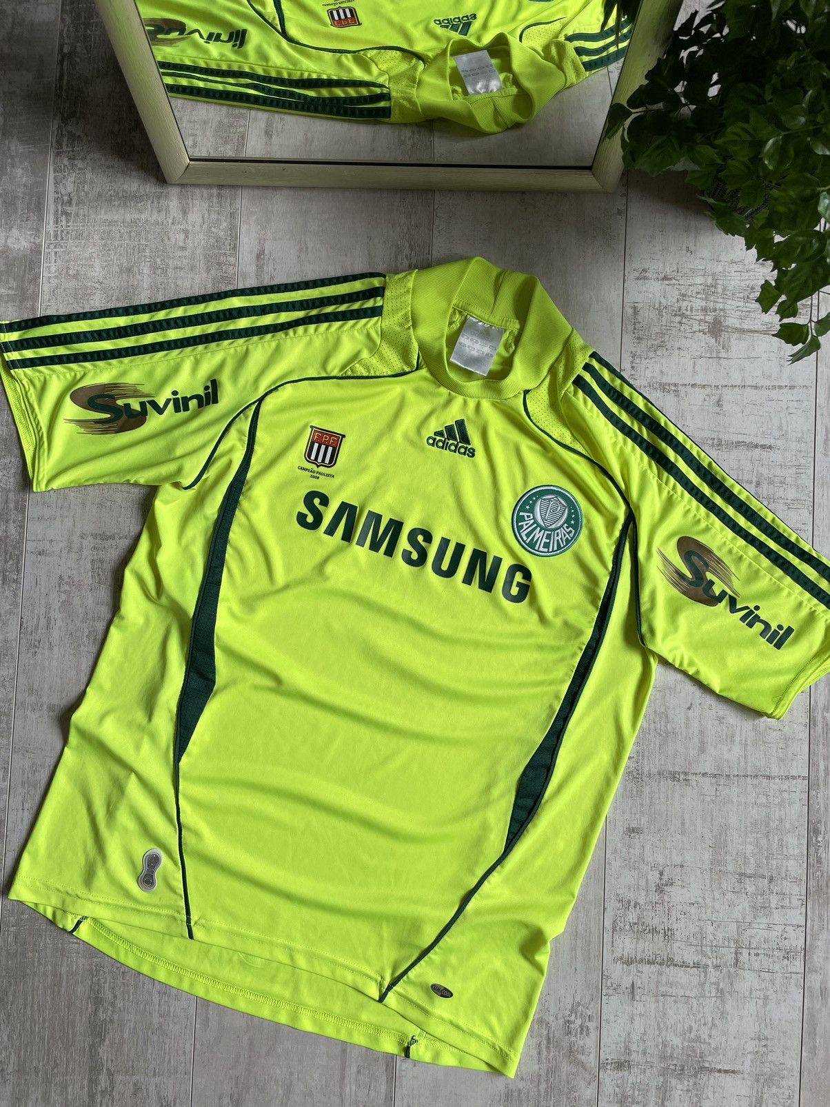 Adidas × Vintage Vintage Adidas Palmeiras 2008 Away Kit Football Shirt Rare Size US M / EU 48-50 / 2 - 2 Thumbnail