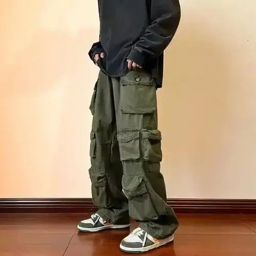 Japanese Brand Cargo Pants Green- Korean Streetwear Style Pants Size US 30 / EU 46 - 3 Thumbnail