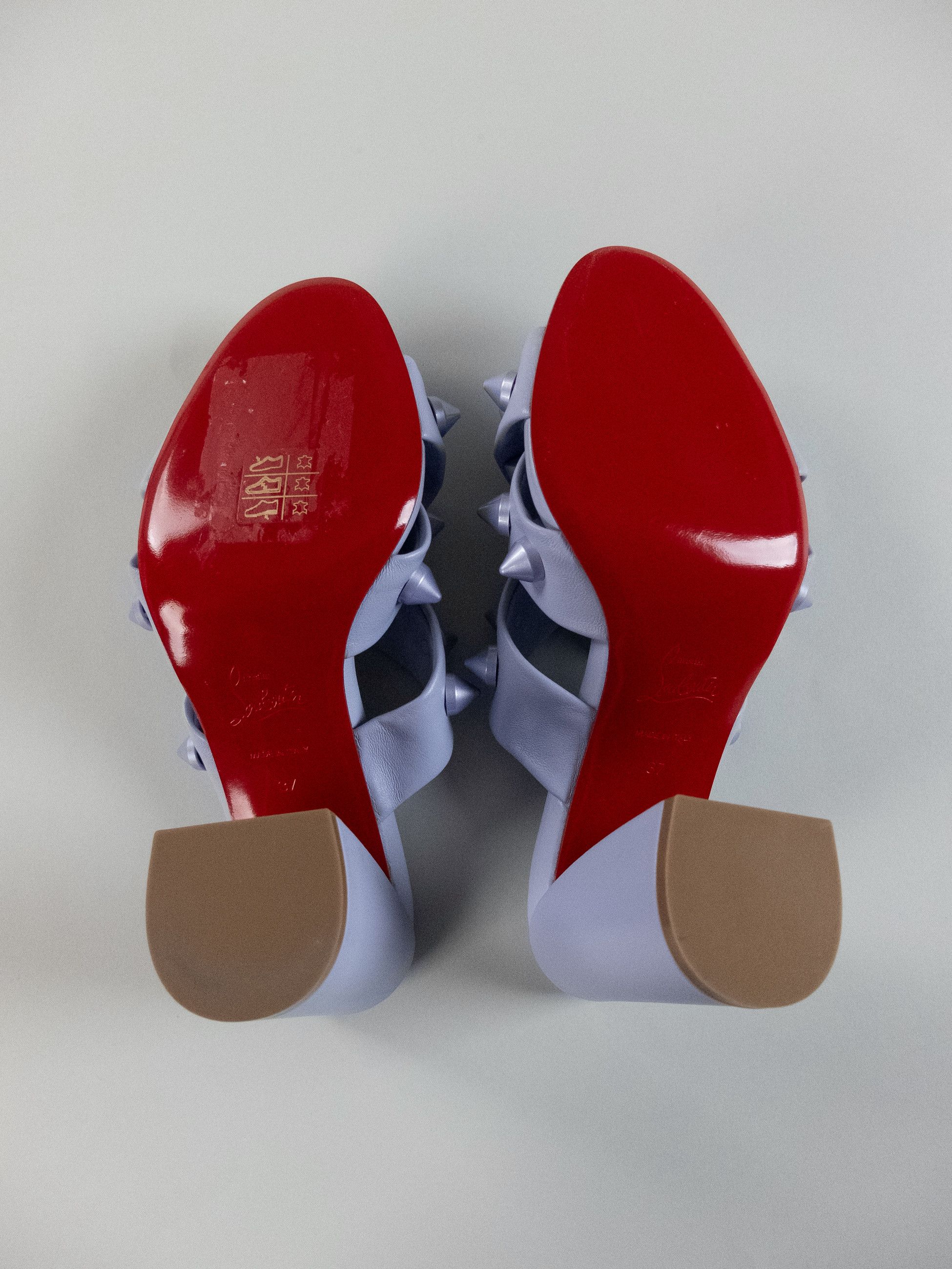 Christian Louboutin CHRISTIAN LOUBOUTIN Spika Club lilac leather mules sandals Size US 7 / IT 37 - 9 Thumbnail