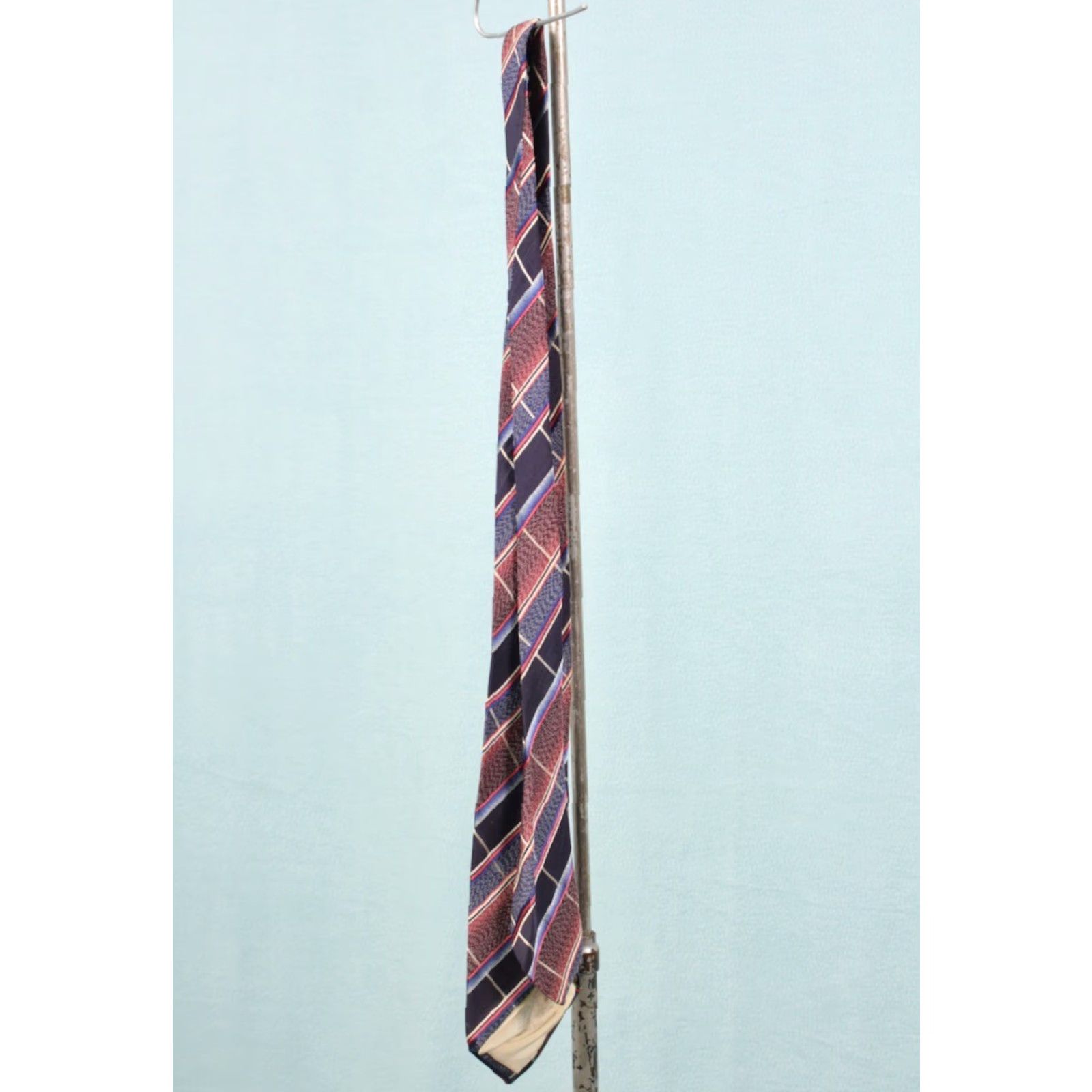Haband VTG Haband 30s Tie Necktie Men’s Plaid Blue Red 1930s Rayon Size ONE SIZE - 5 Thumbnail