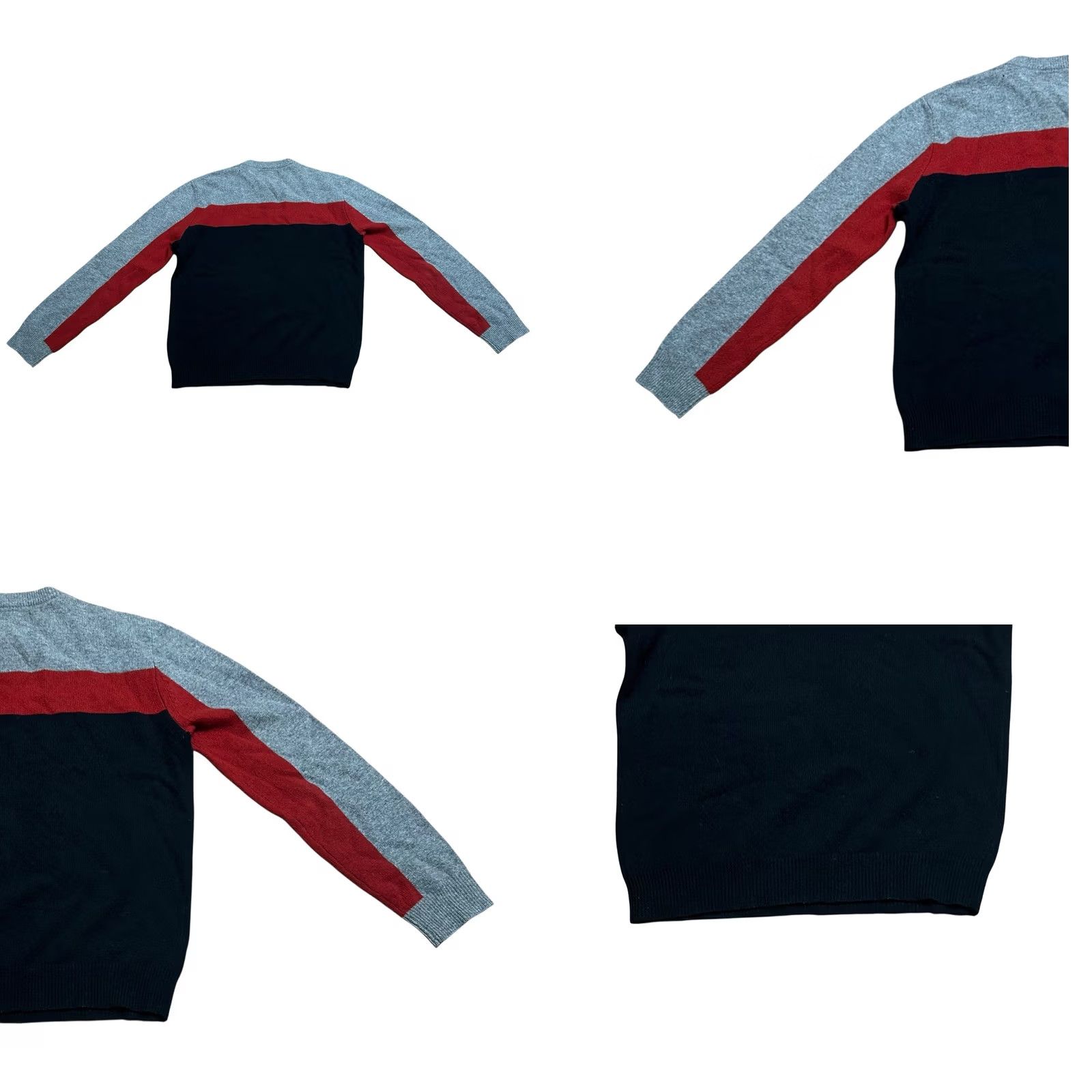 Express Express Black - Red 100% Lambs Wool Men XL Pullover Long Sleeve Sweater Shirt Knit Logo Pattern Striped Cable Woolen Crew Neck Fall Winter Mens Size US XL / EU 56 / 4 - 9 Thumbnail