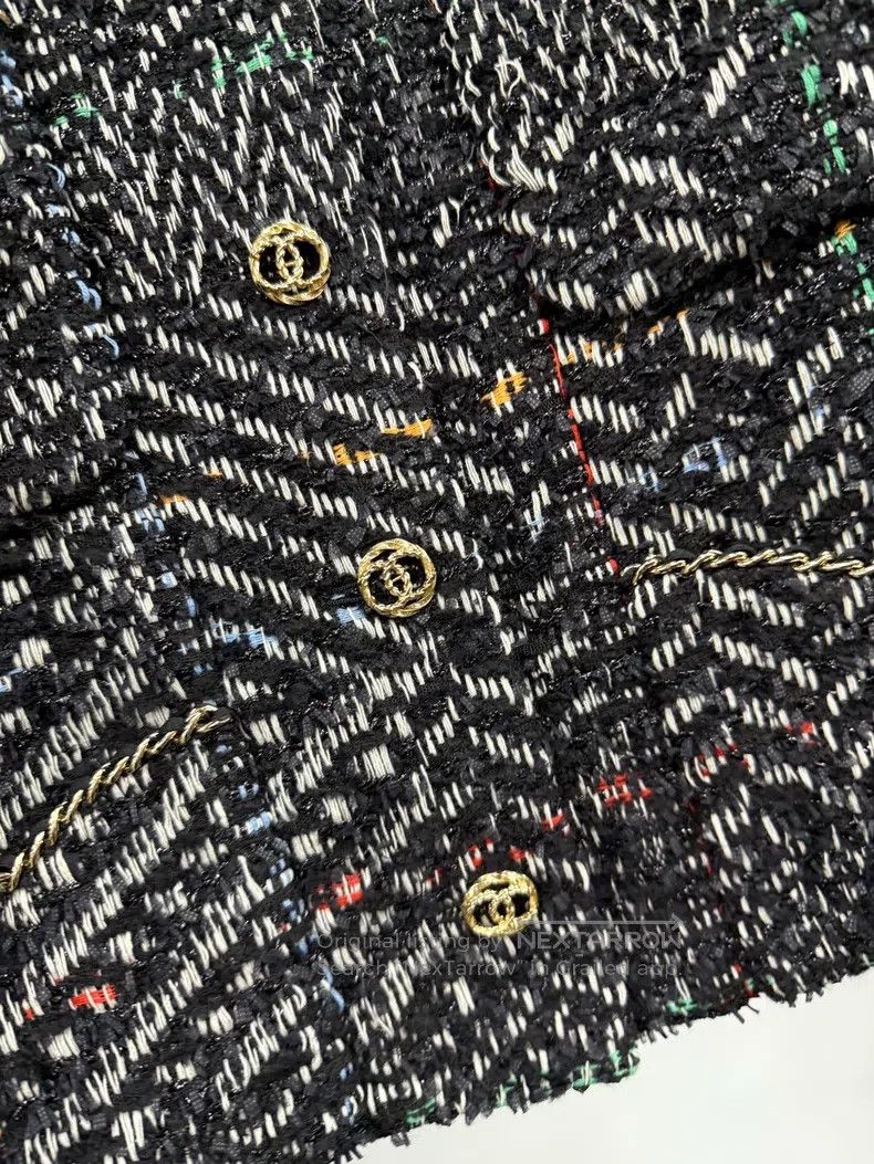 Chanel Chanel Black mixed-colour twill soft tweed short coat Size XS / US 0-2 / IT 36-38 - 2 Thumbnail