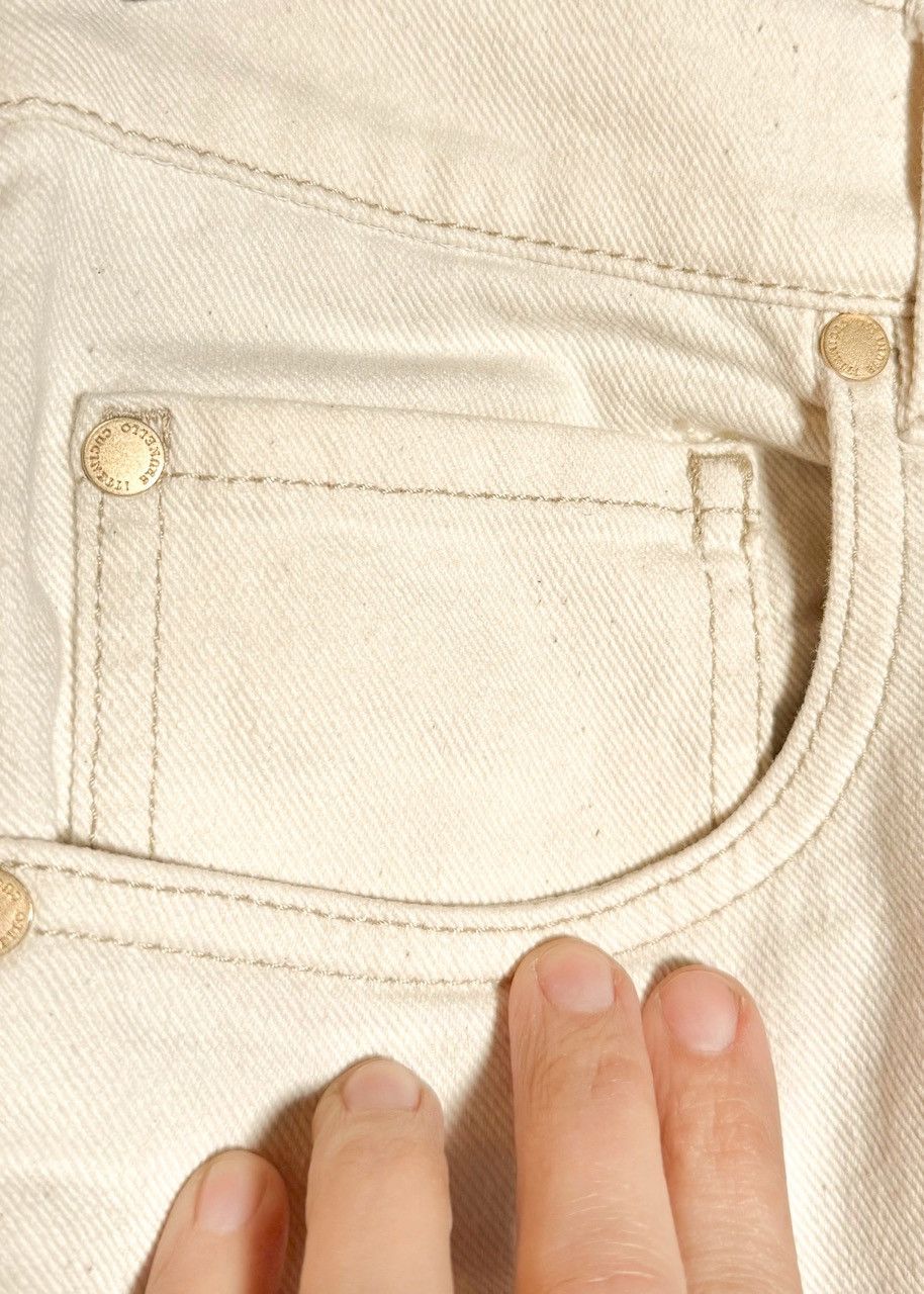 Brunello Cucinelli Brunello Cucinelli Beige Wide Leg Denim Jeans Size 26" / US 2 / IT 38 - 4 Thumbnail
