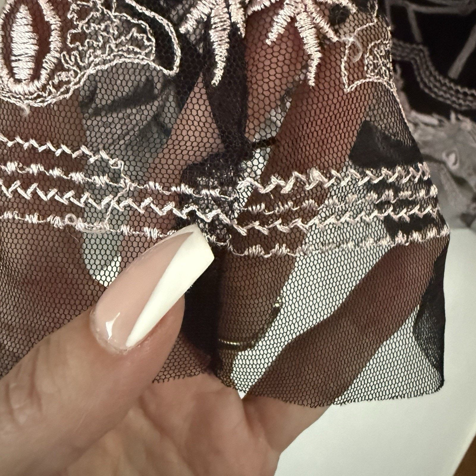 Other Boho Evening Vintage Look Embroidery Mesh Overlay Skirt Size 28" / US 6 / IT 42 - 9 Thumbnail