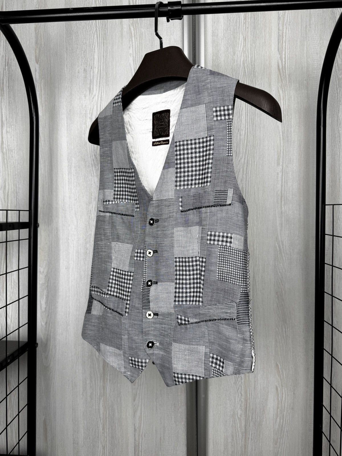 Other Holland Esquire Patchwork Cotton Linen Blazer Vest Set Suit Size 38R - 19 Thumbnail