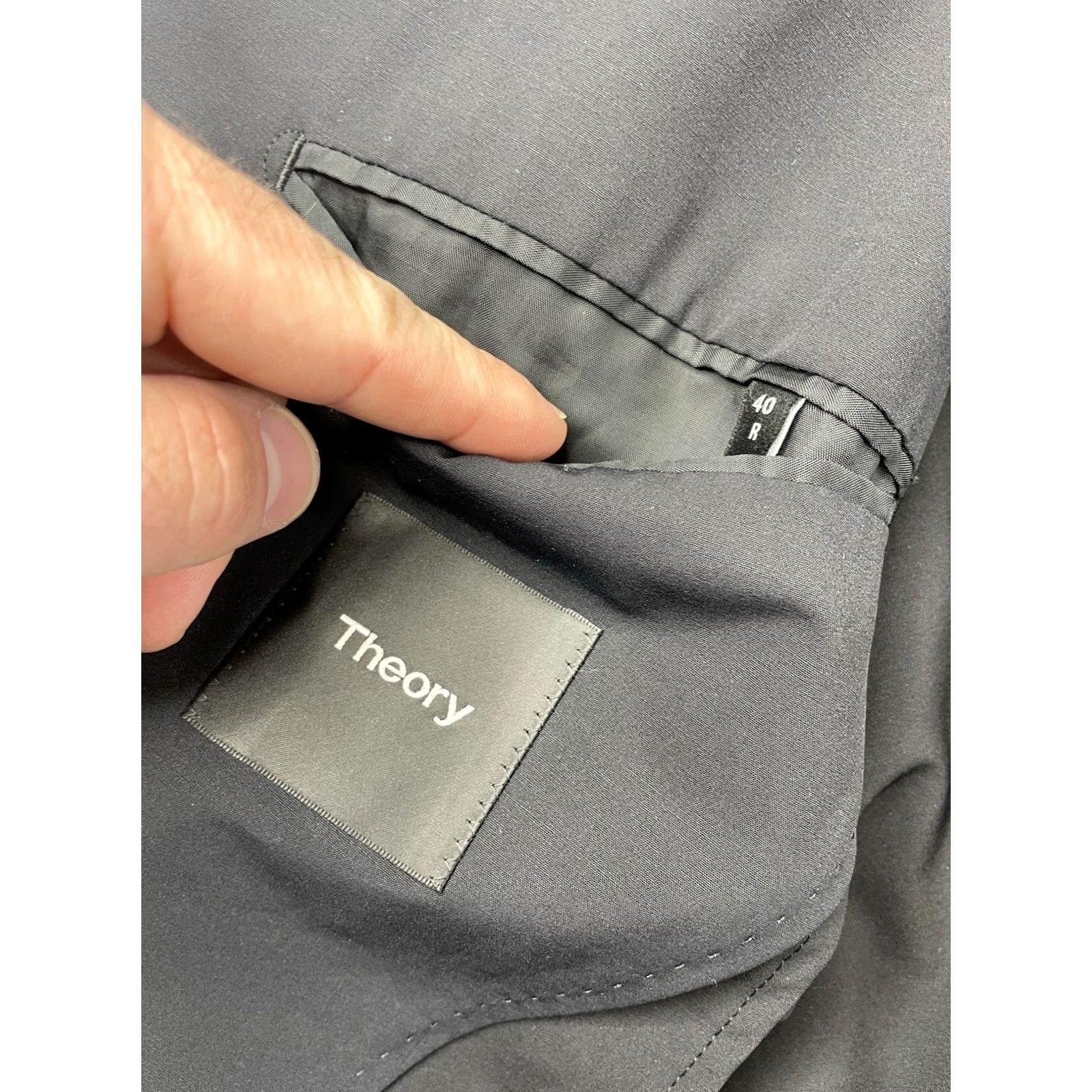 Theory Theory Blazer Mens 40R Black 2 Button Suit Jacket Sport Coat Size 40R - 4 Thumbnail
