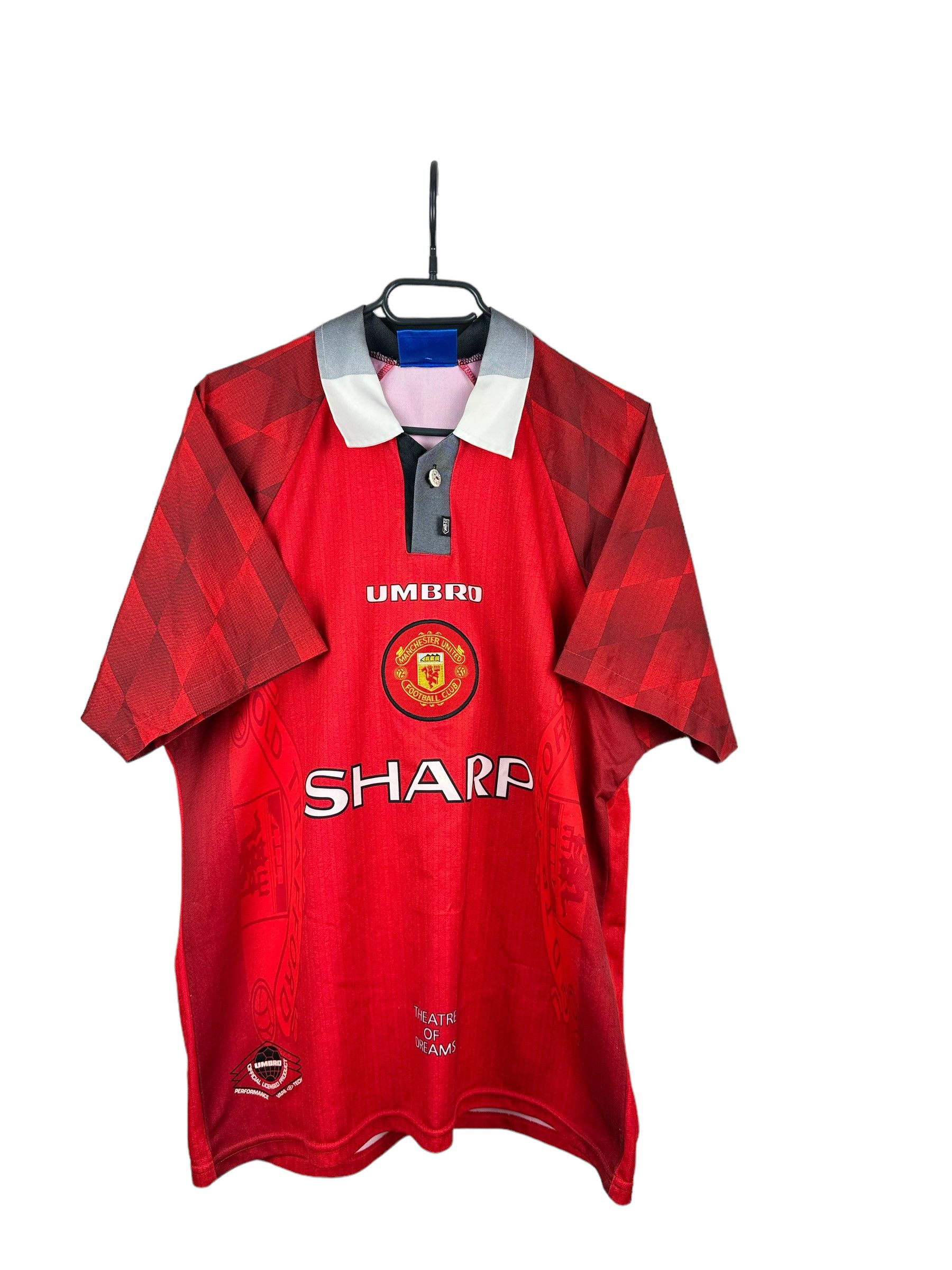 Vintage Manchester United football shirt 1996 #7 Beckham Jersey Rare Size US M / EU 48-50 / 2 - 1 Thumbnail