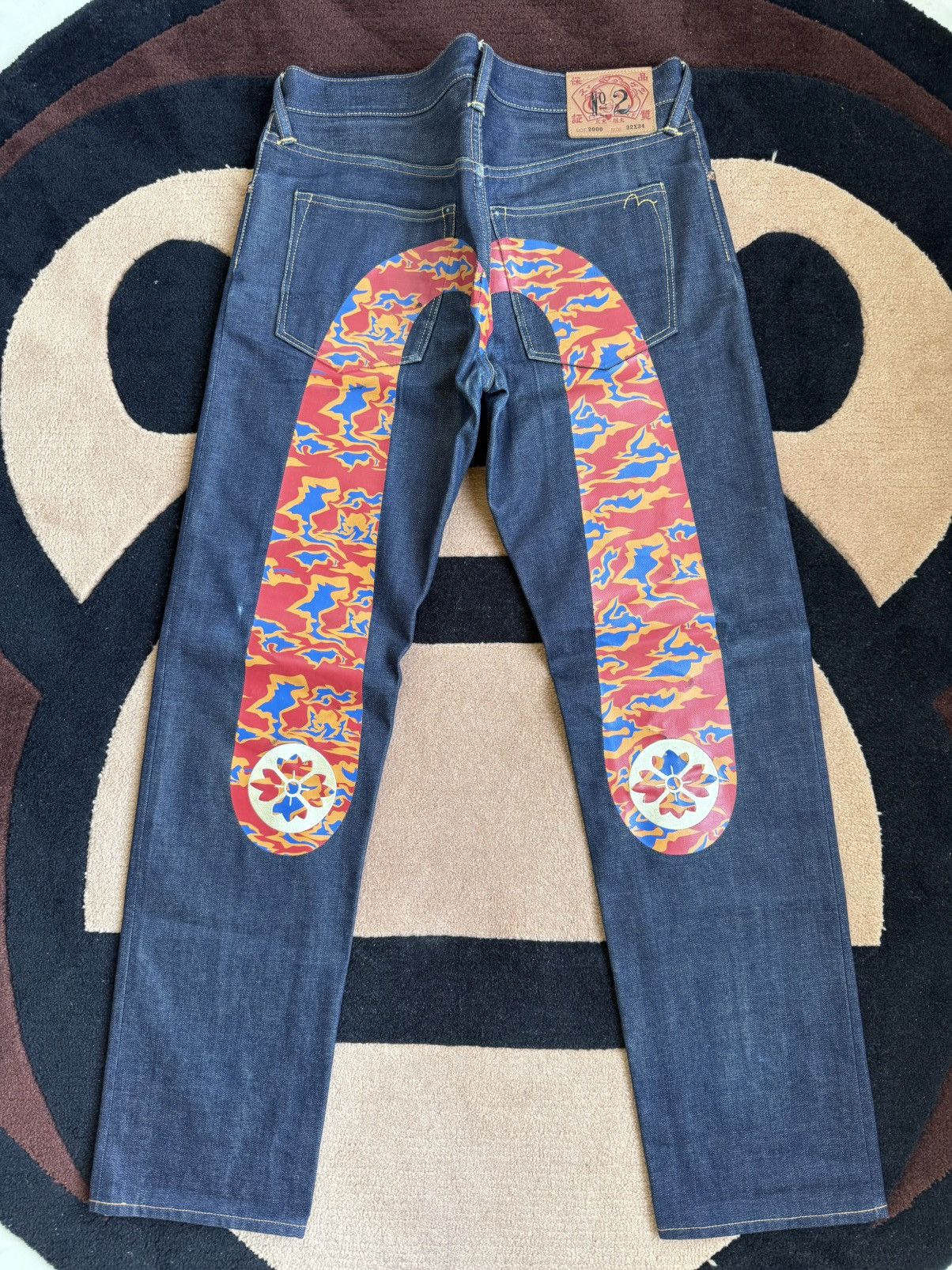 Evisu evisu jeans Size 32x34 Diacock Painted Selvedge Denim | Grailed